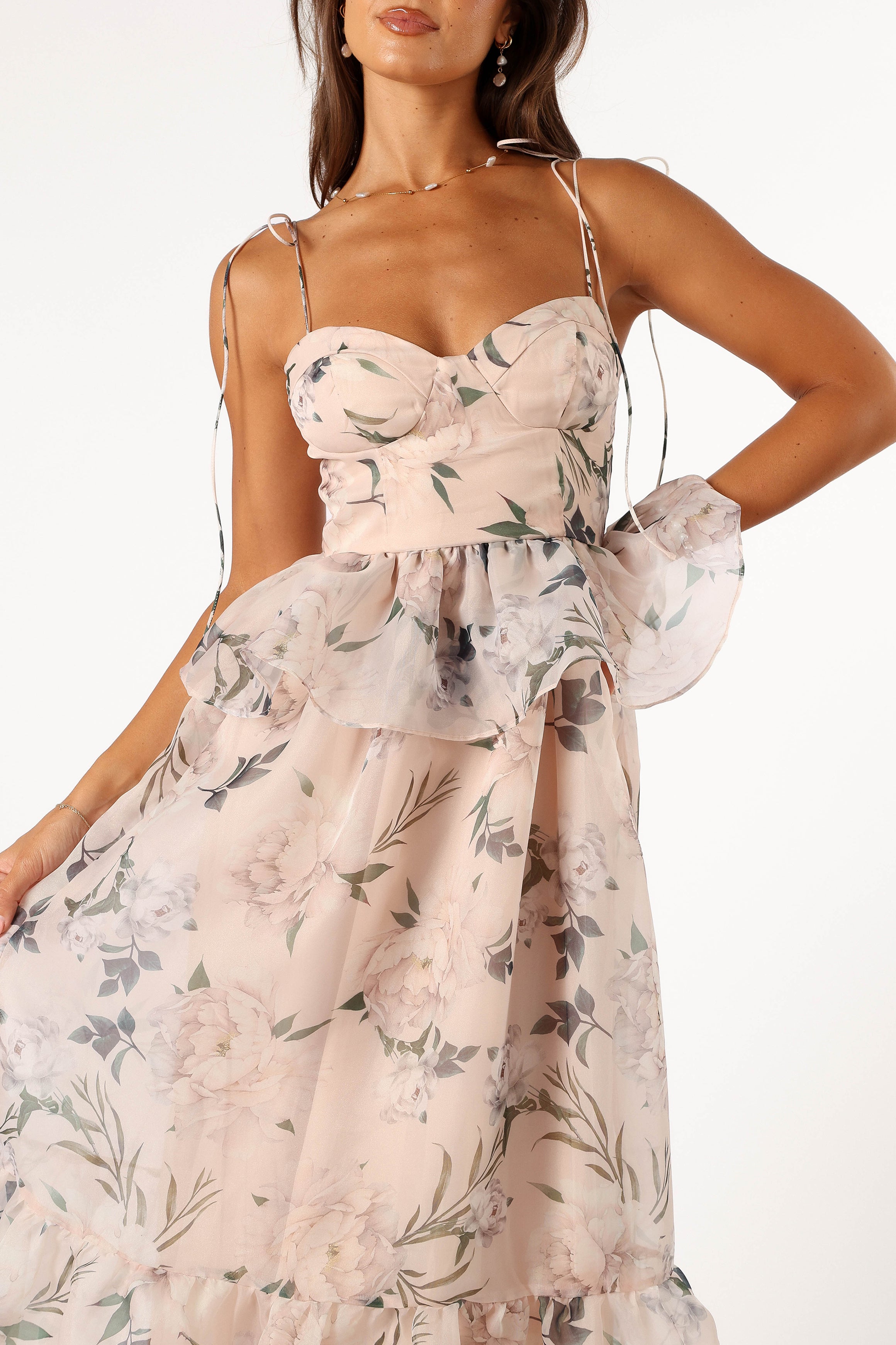 DRESSES @Kennie Midi Dress - Pink Floral