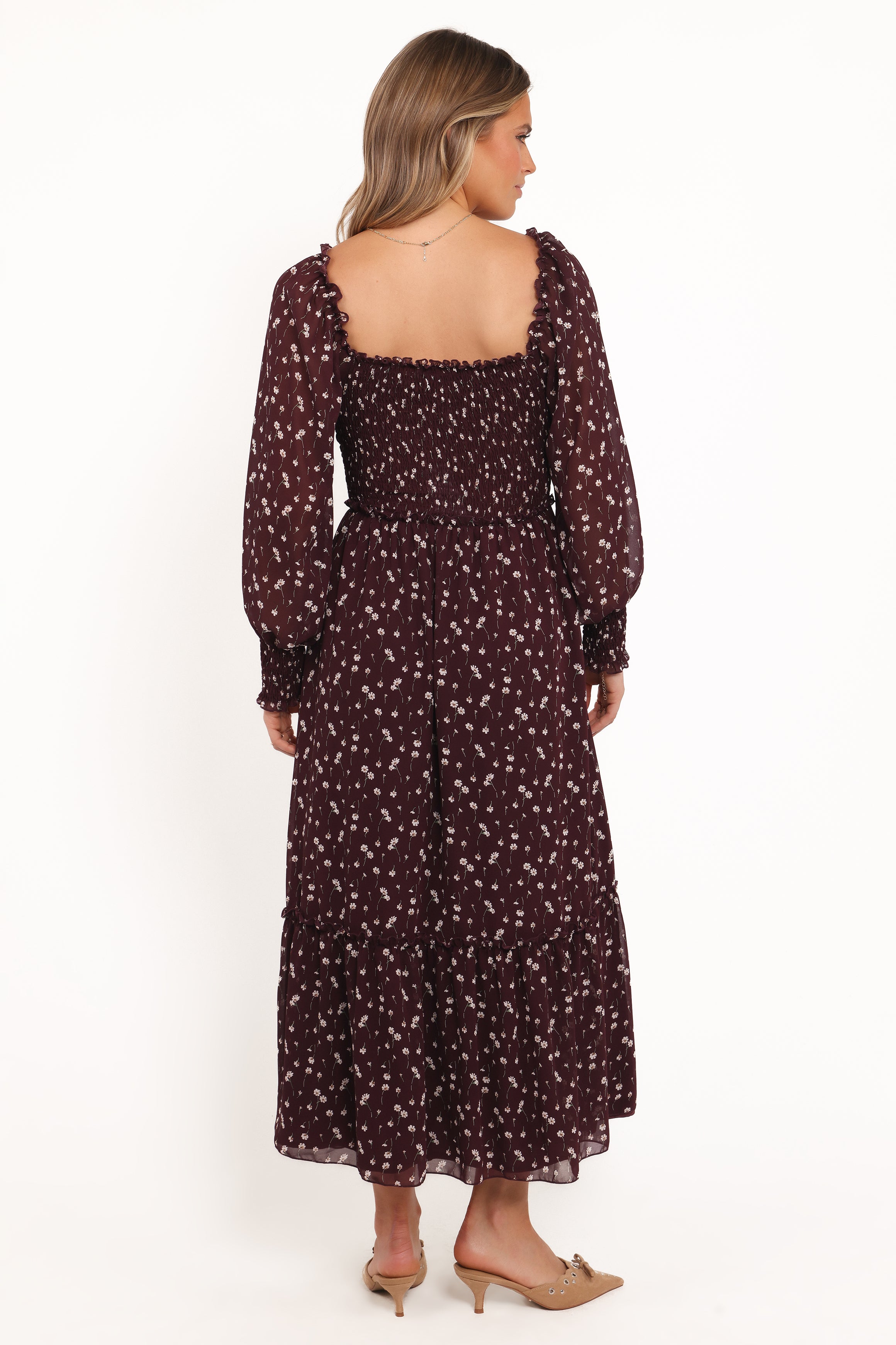 DRESSES Keziah Long Sleeve Maxi Dress - Burgundy Floral
