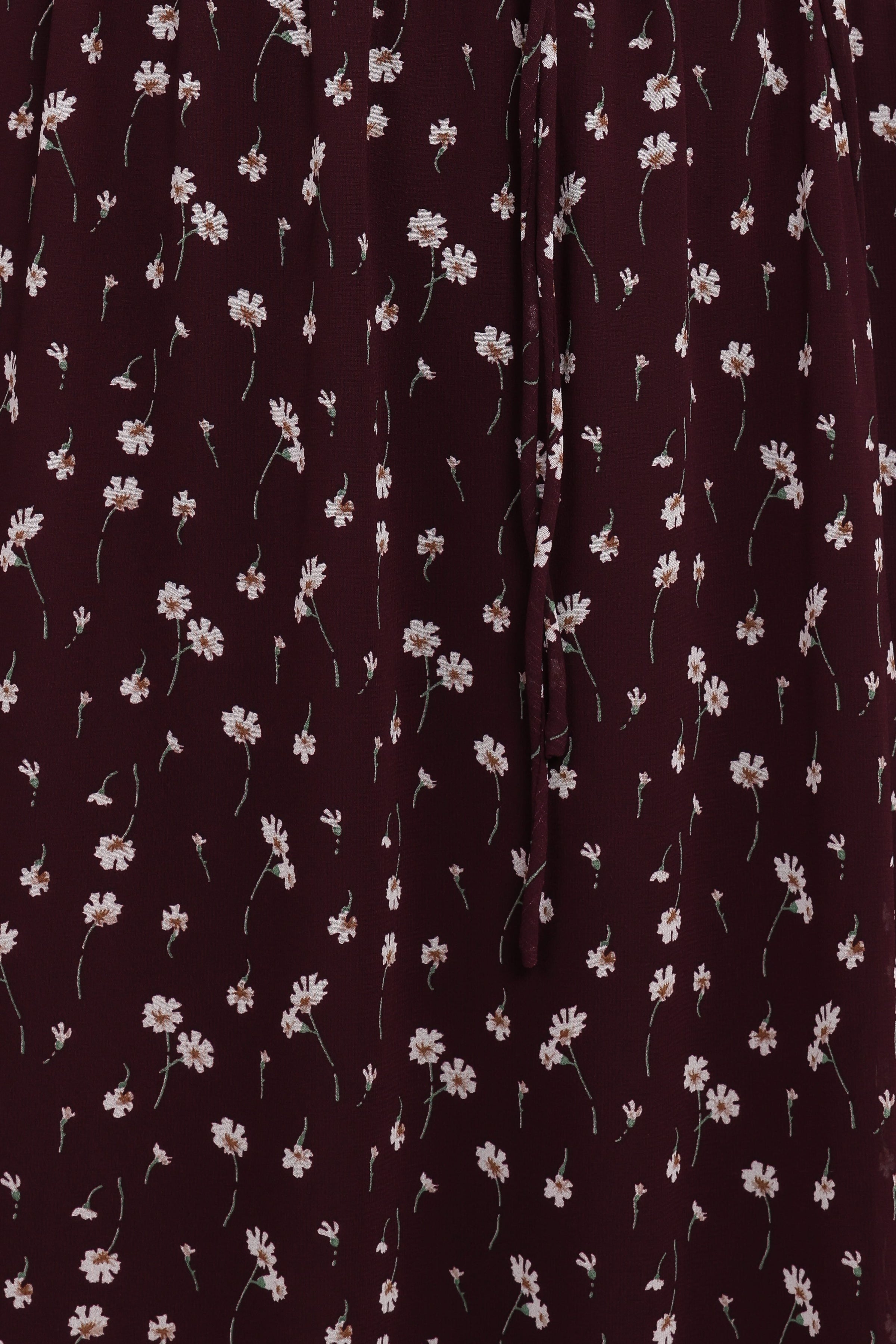 DRESSES Keziah Long Sleeve Maxi Dress - Burgundy Floral