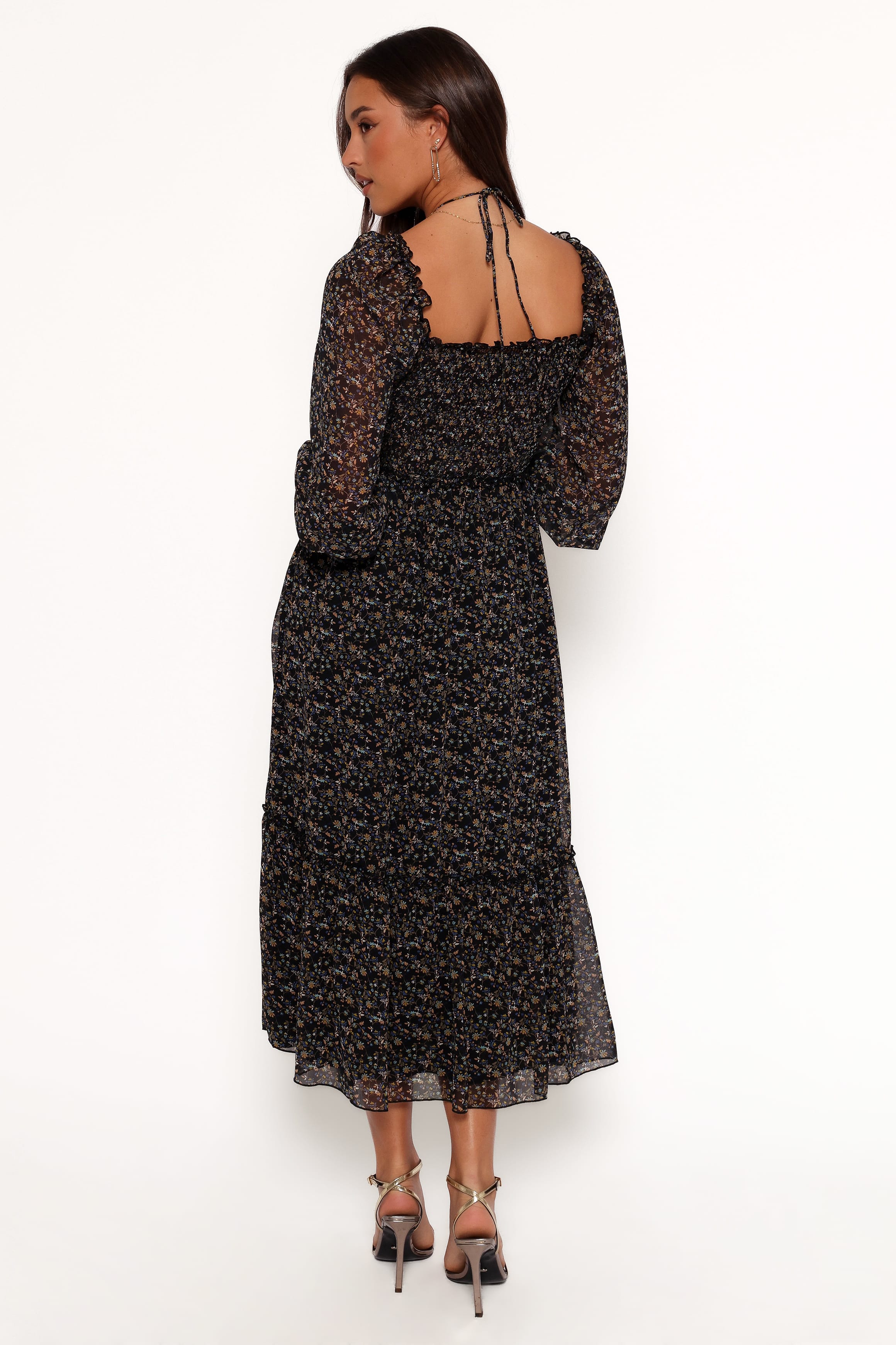 DRESSES Keziah Long Sleeve Maxi Dress - Navy Ditsy Floral