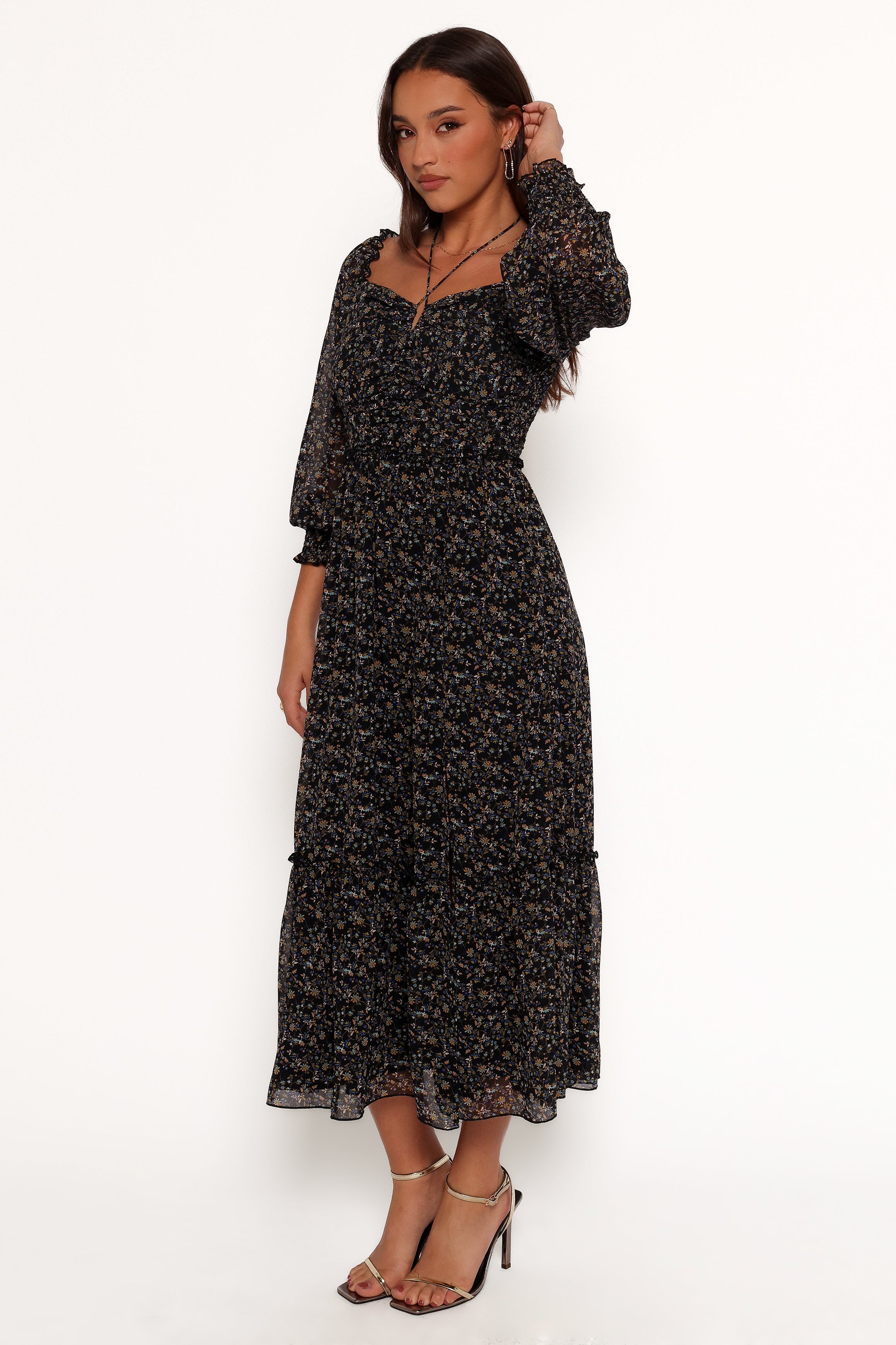 DRESSES Keziah Long Sleeve Maxi Dress - Navy Ditsy Floral