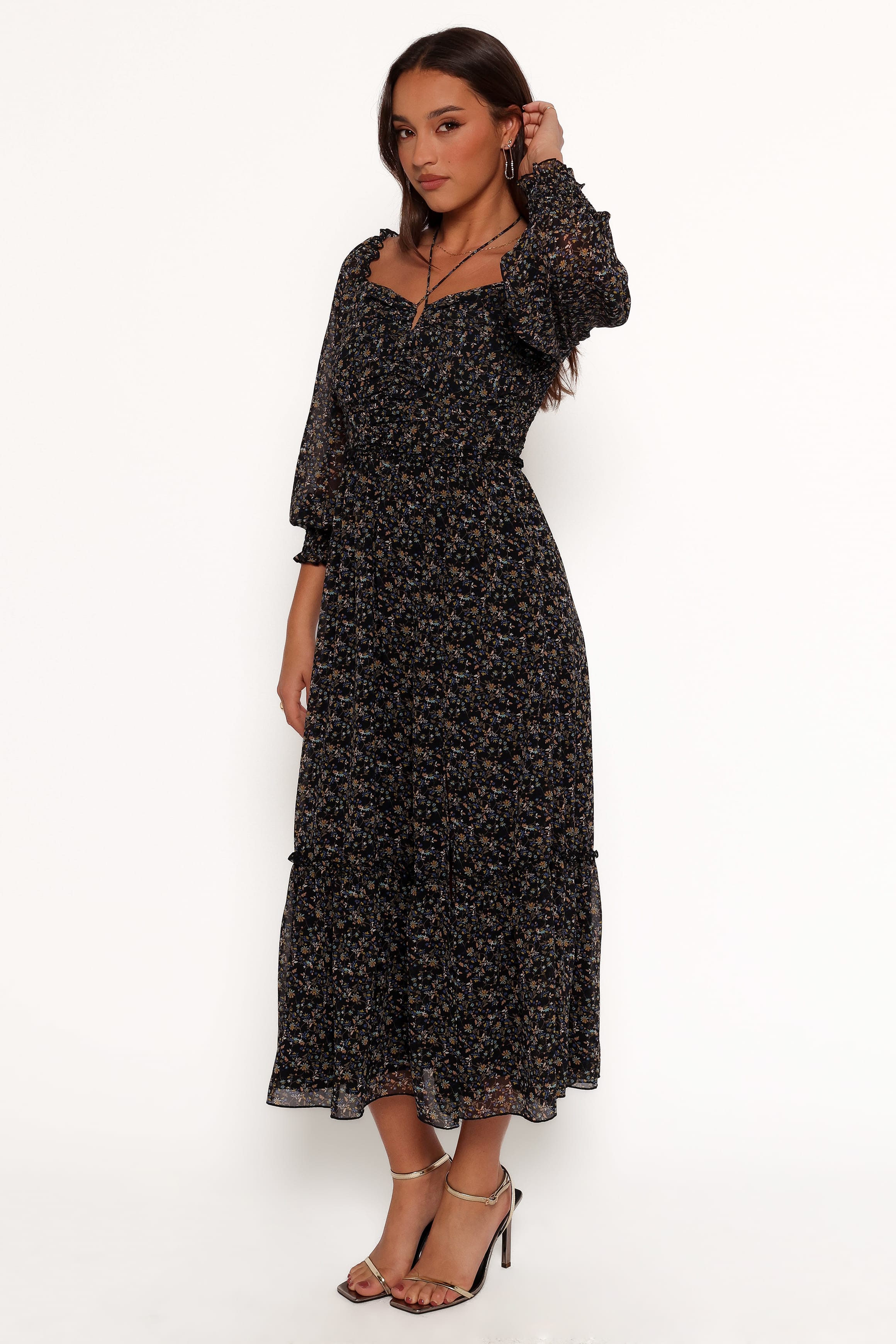 DRESSES Keziah Long Sleeve Maxi Dress - Navy Ditsy Floral