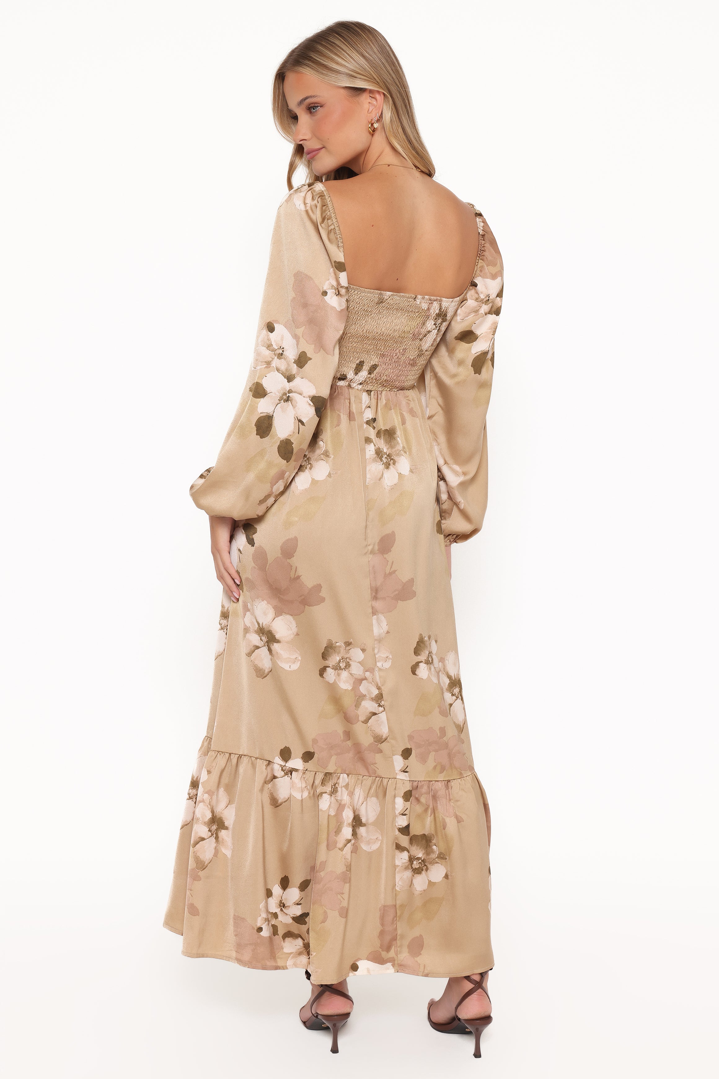 DRESSES Kindra Long Sleeve Maxi Dress - Brown Floral