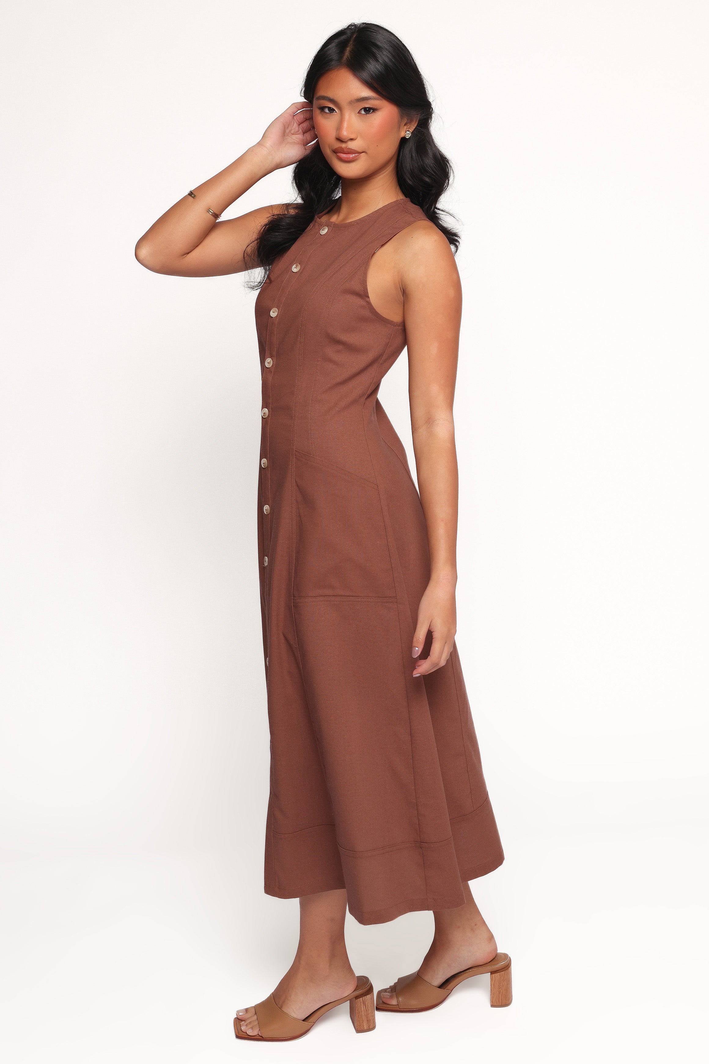DRESSES Kingsley Midi Dress - Chocolate