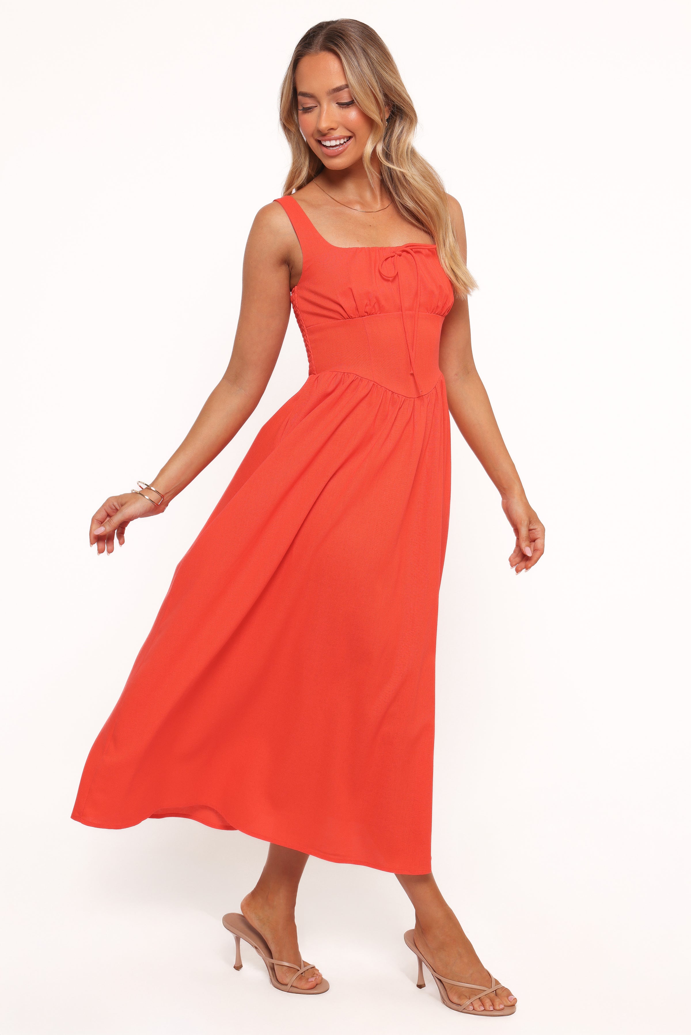 DRESSES Kinslee Midi Dress - Coral