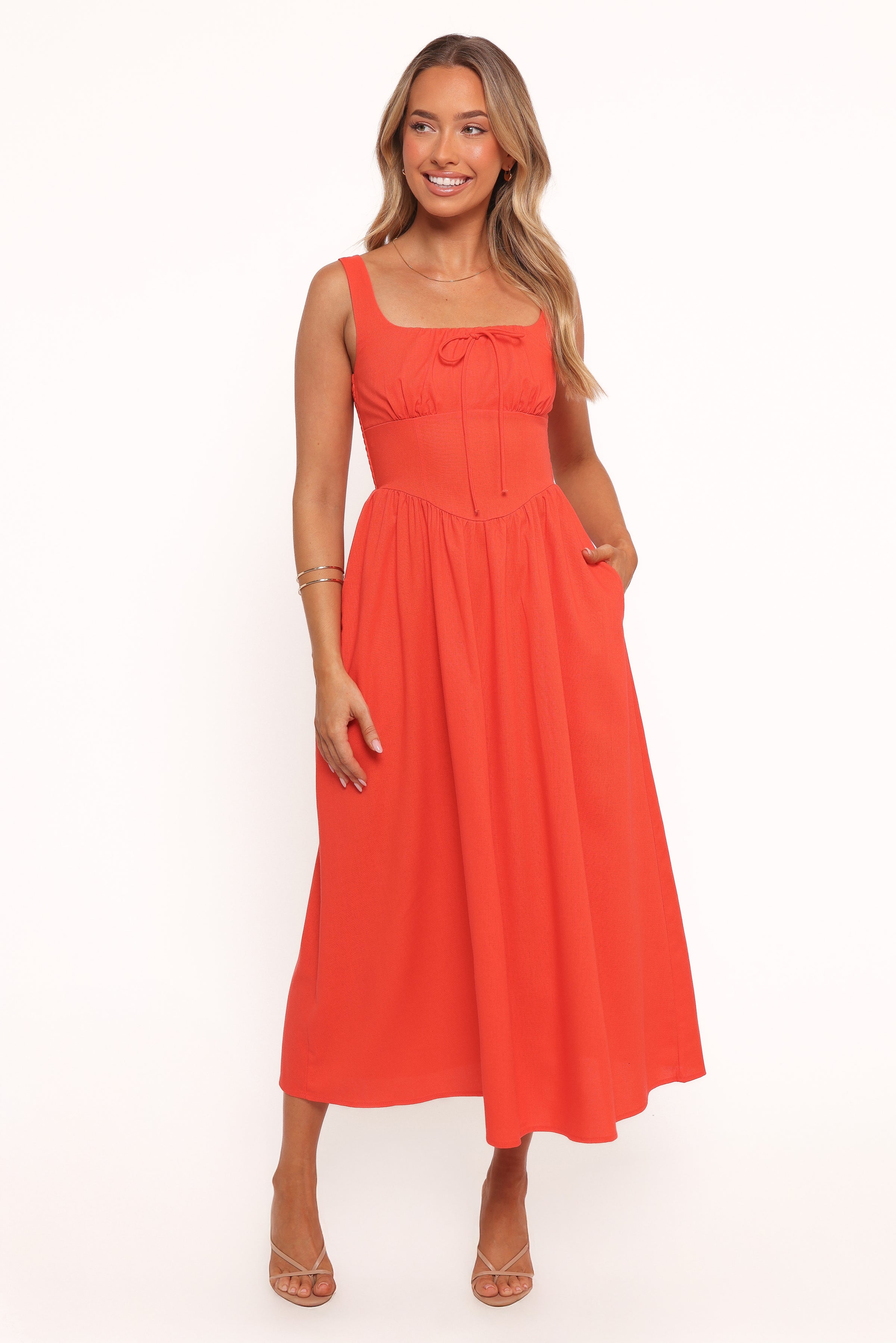 DRESSES Kinslee Midi Dress - Coral