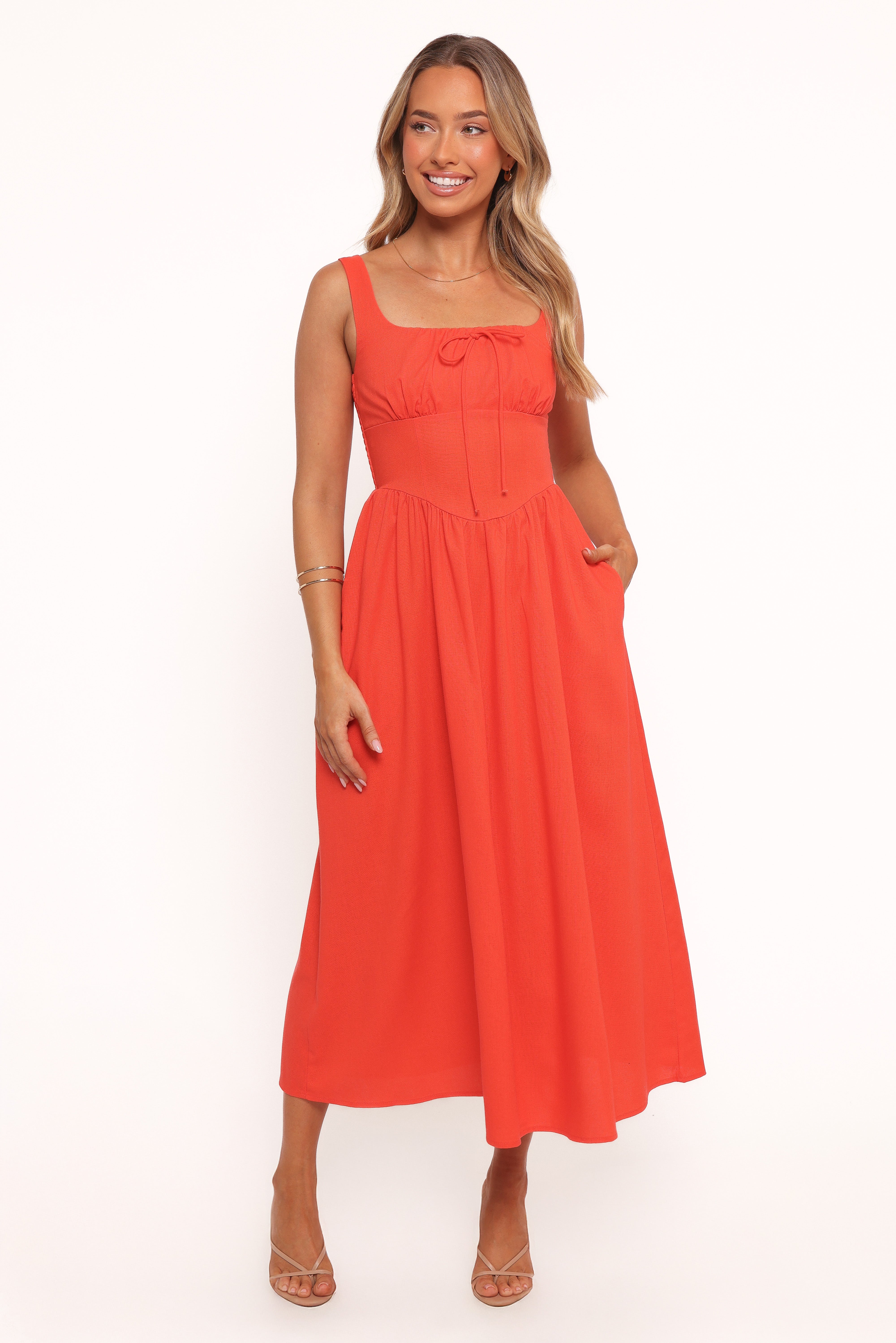 DRESSES Kinslee Midi Dress - Coral