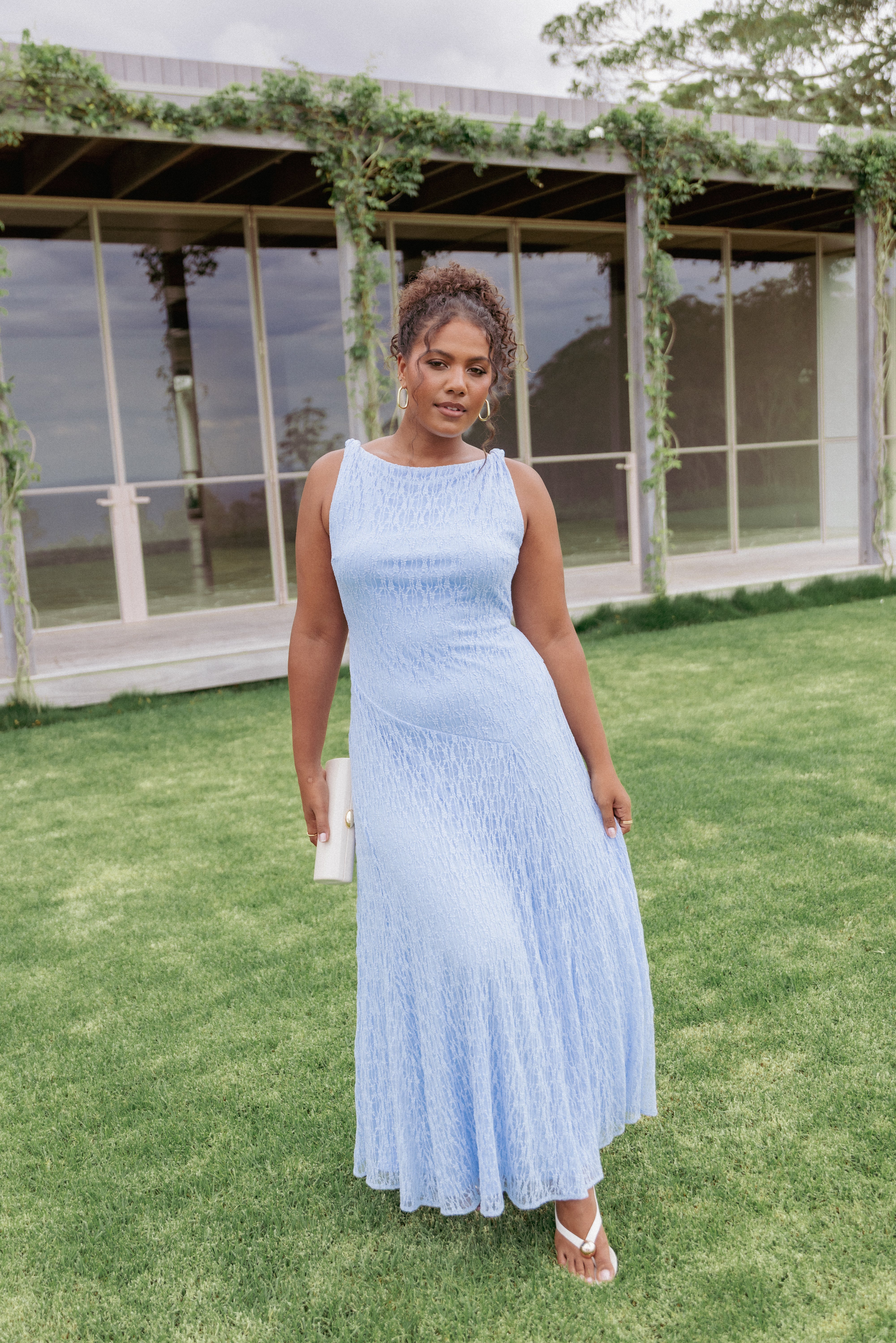 DRESSES Kirsten Lace Maxi Dress - Cornflower Blue