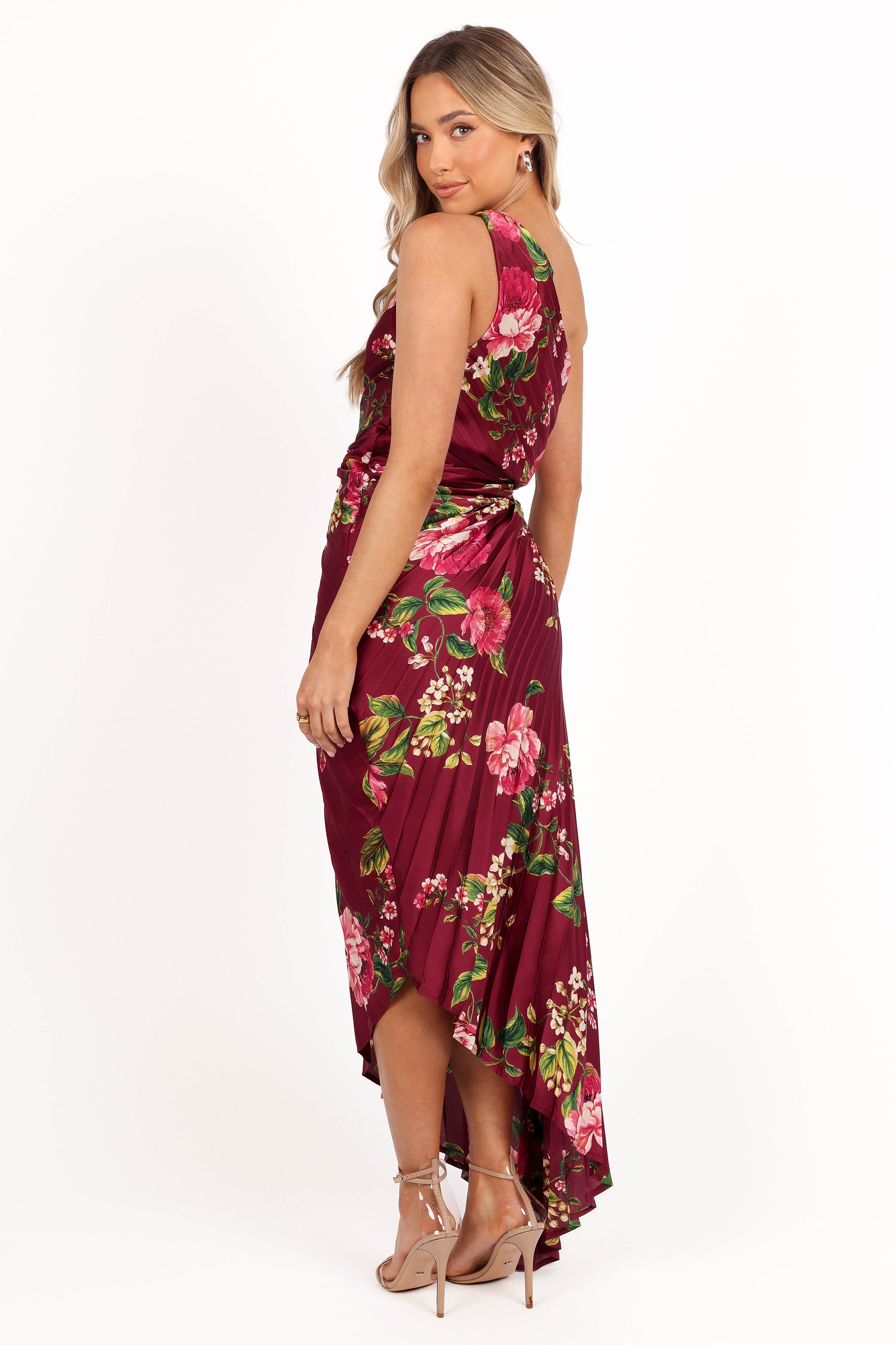 DRESSES Kleo One Shoulder Maxi Dress - Burgundy Floral