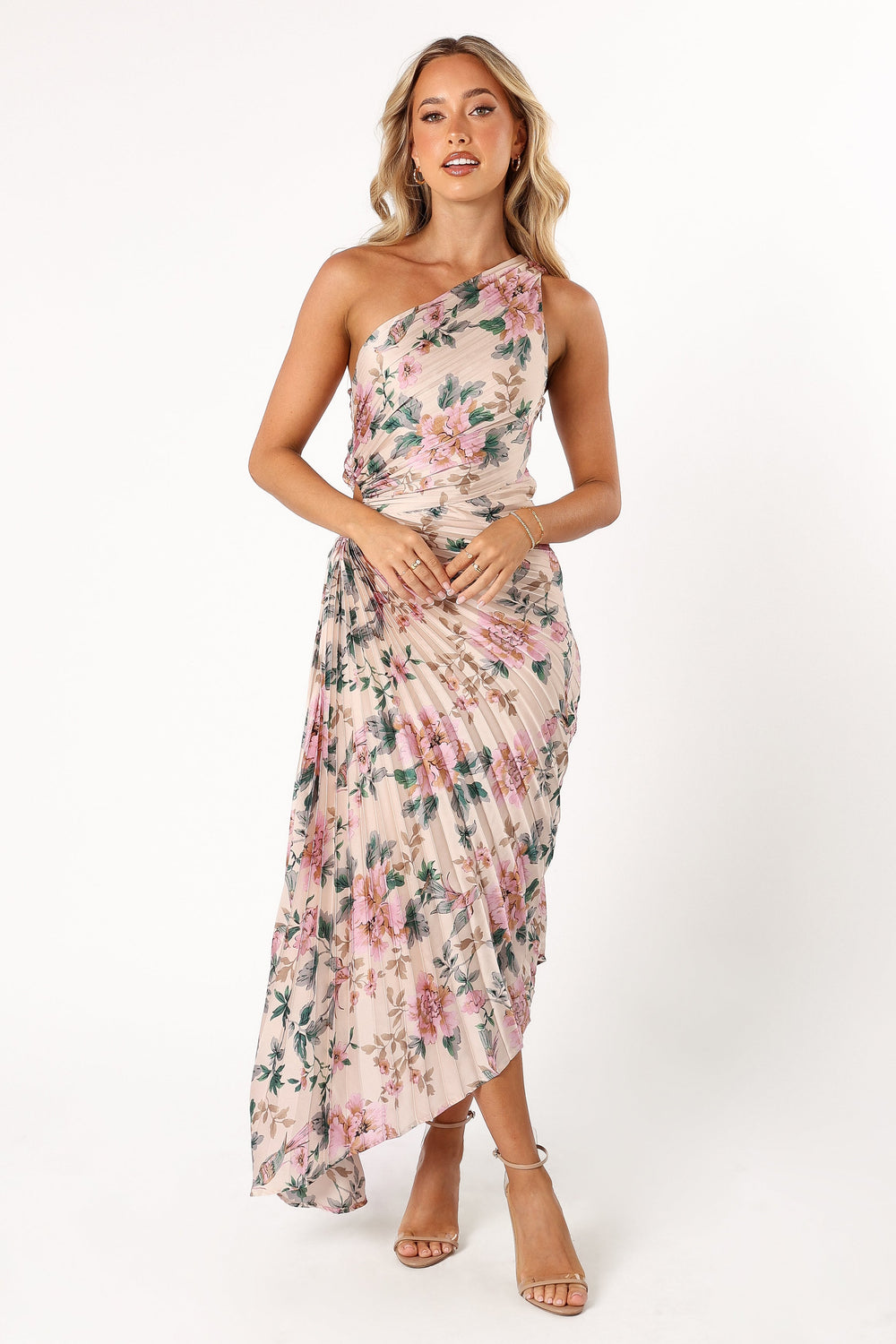 Collective Dress - Kleo One Shoulder Maxi Dress - Pink Floral image 6