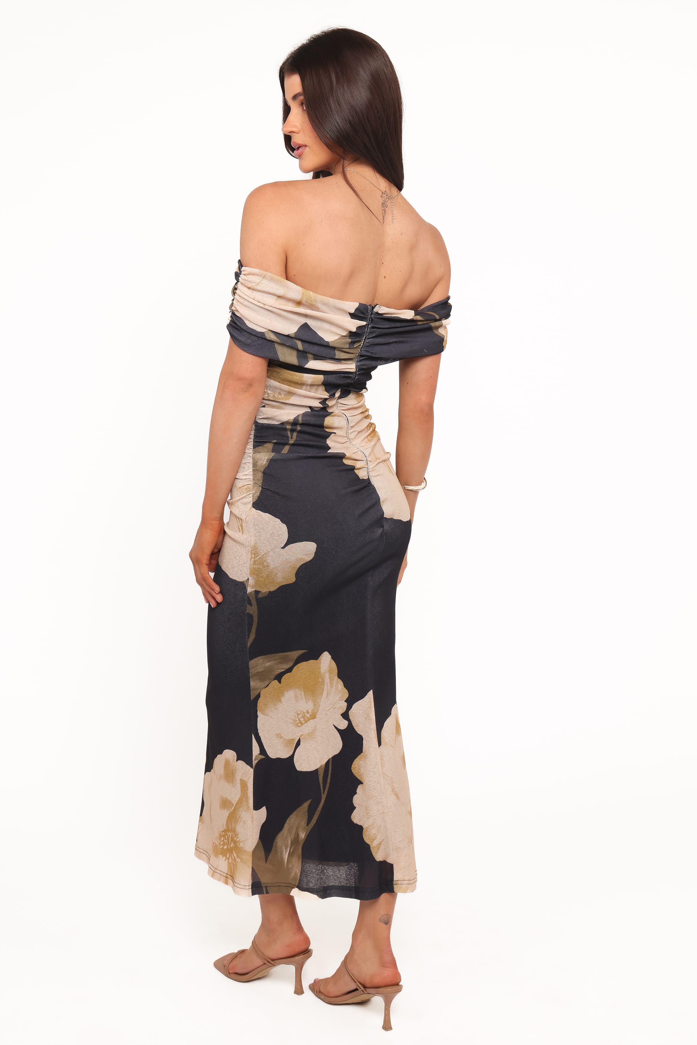 DRESSES Koda Off Shoulder Midi Dress - Black Floral