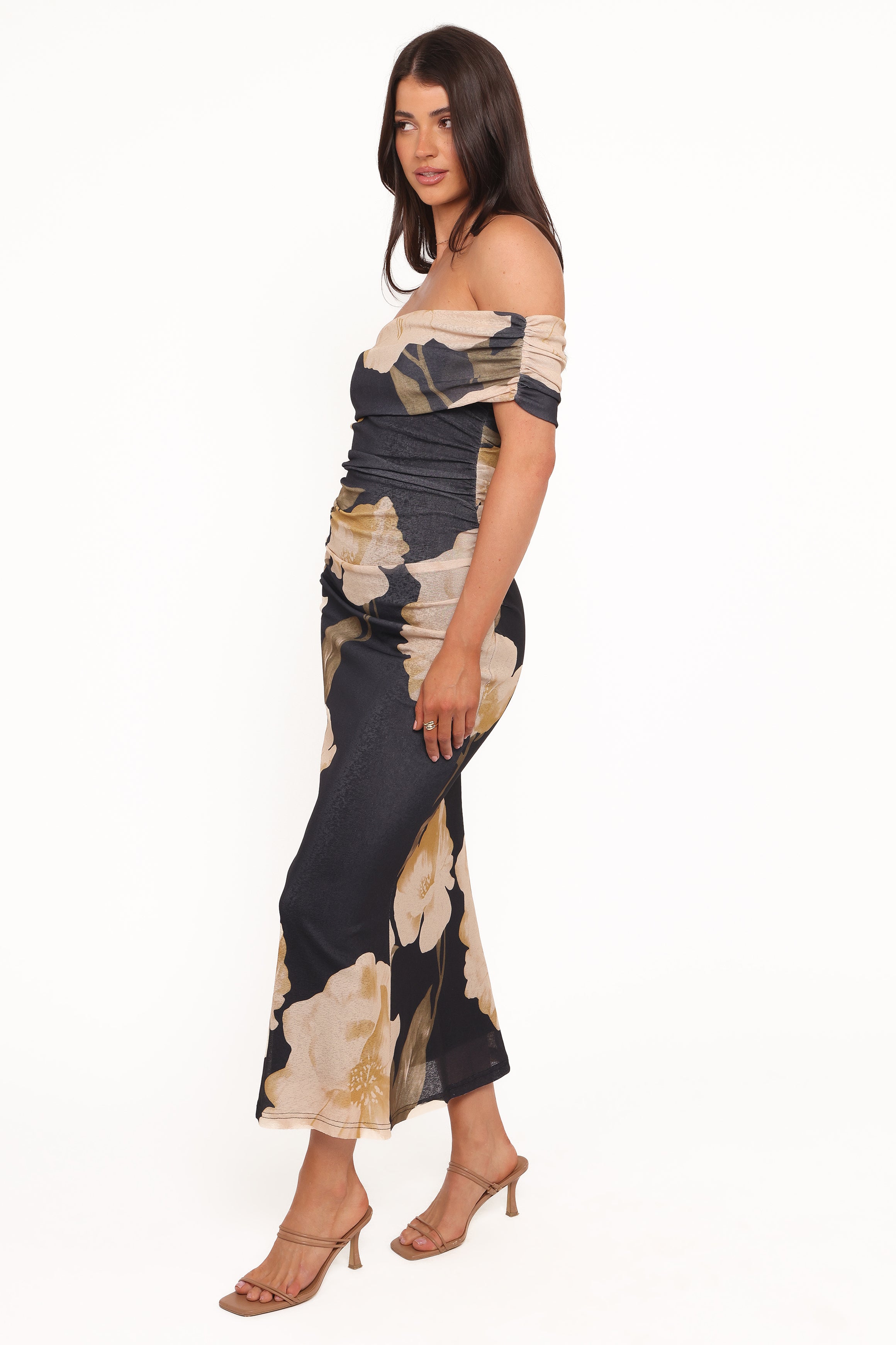 DRESSES Koda Off Shoulder Midi Dress - Black Floral