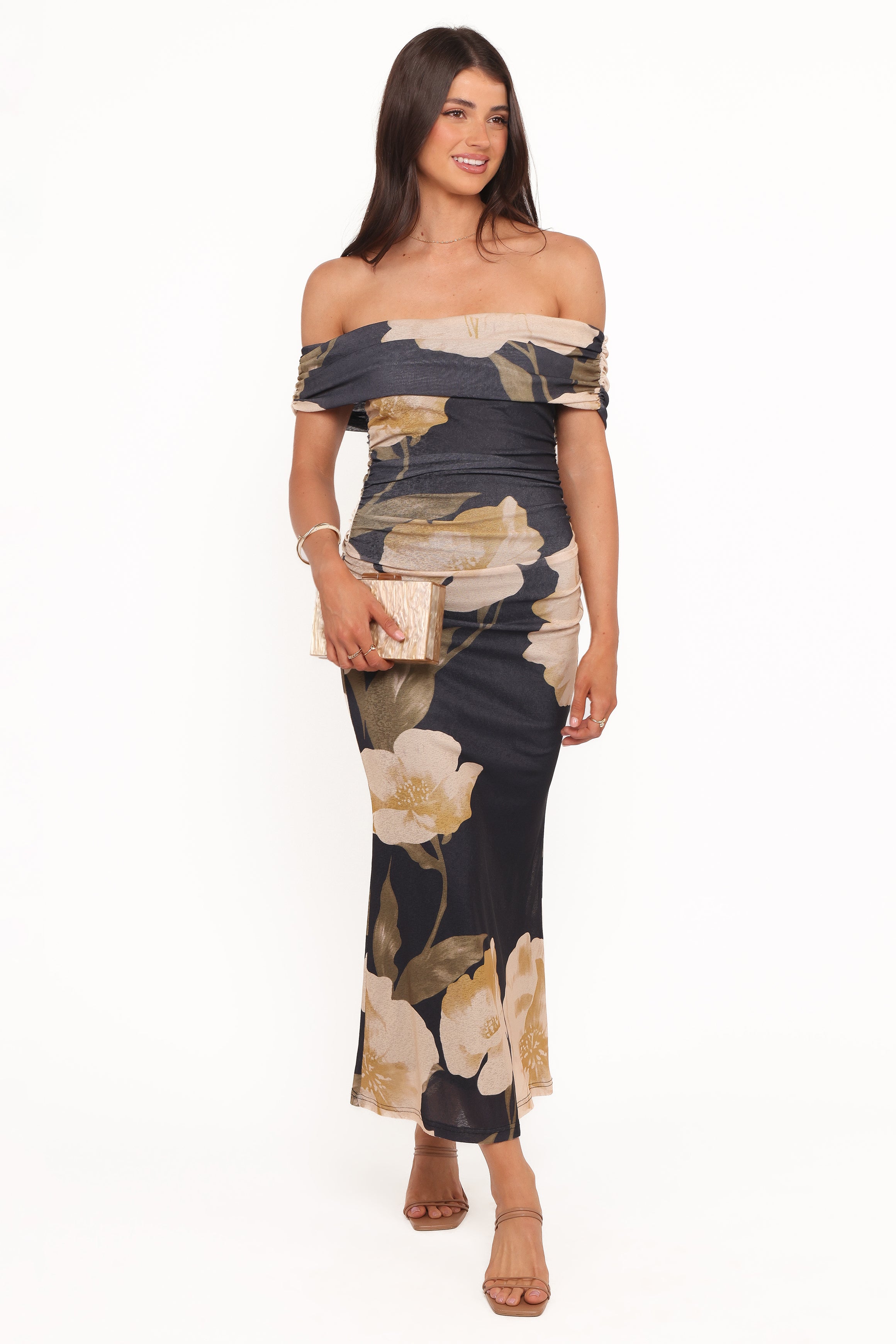 DRESSES Koda Off Shoulder Midi Dress - Black Floral