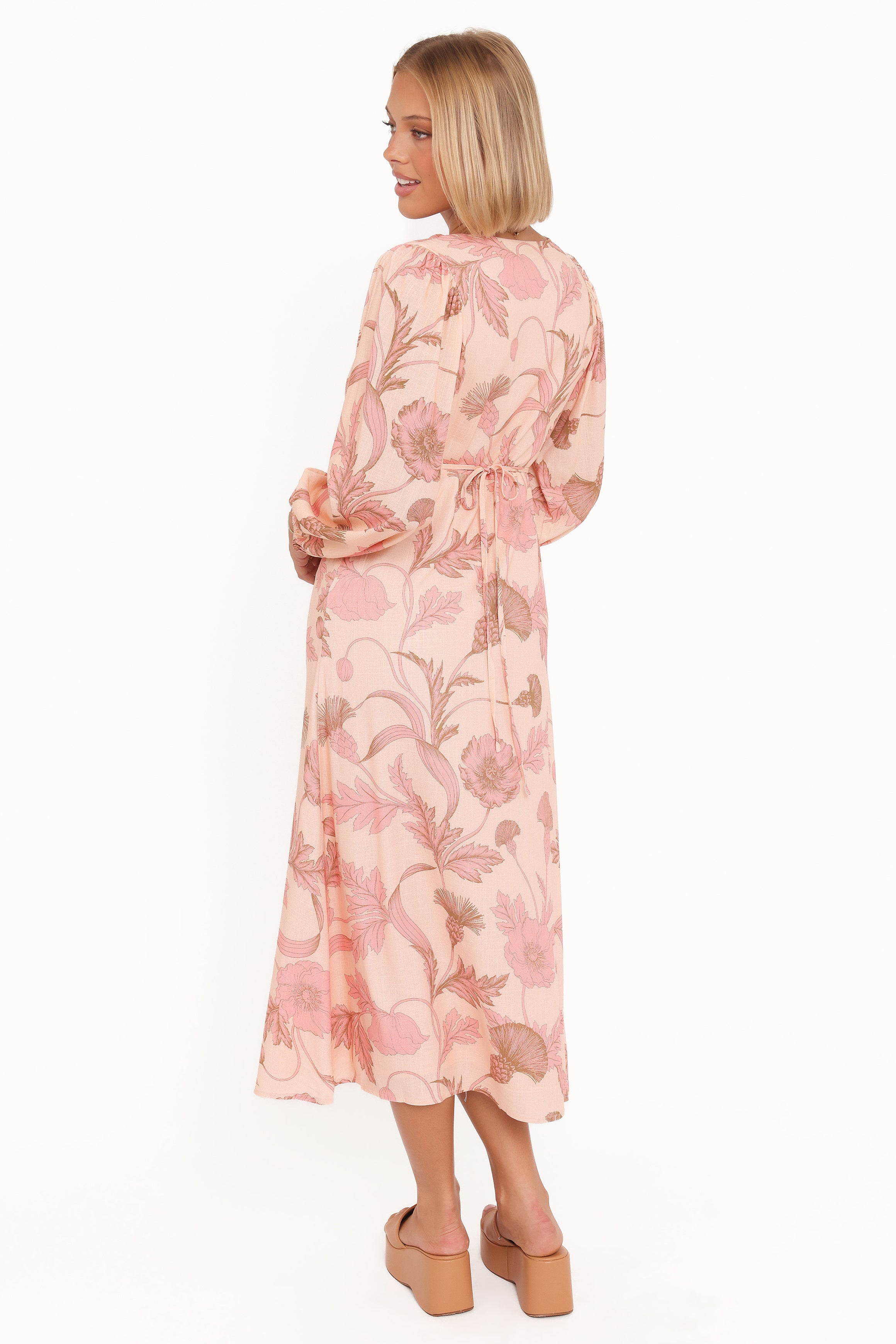 DRESSES Kolby Long Sleeve Midi Dress - Pink Floral