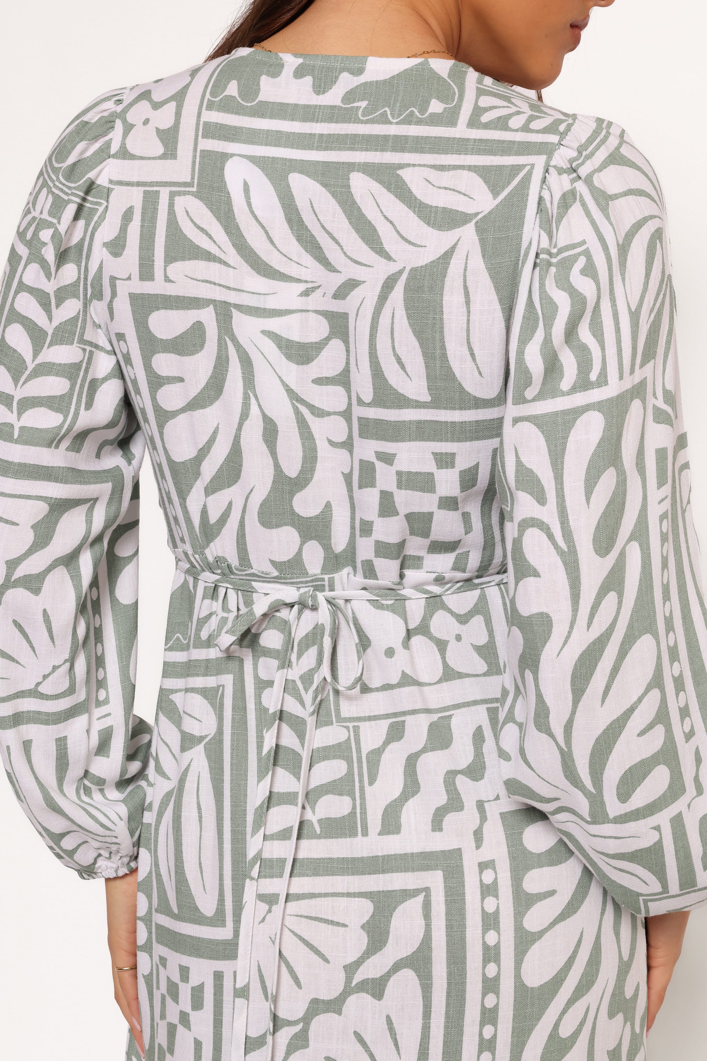 DRESSES Kolby Long Sleeve Midi Dress - Sage Print