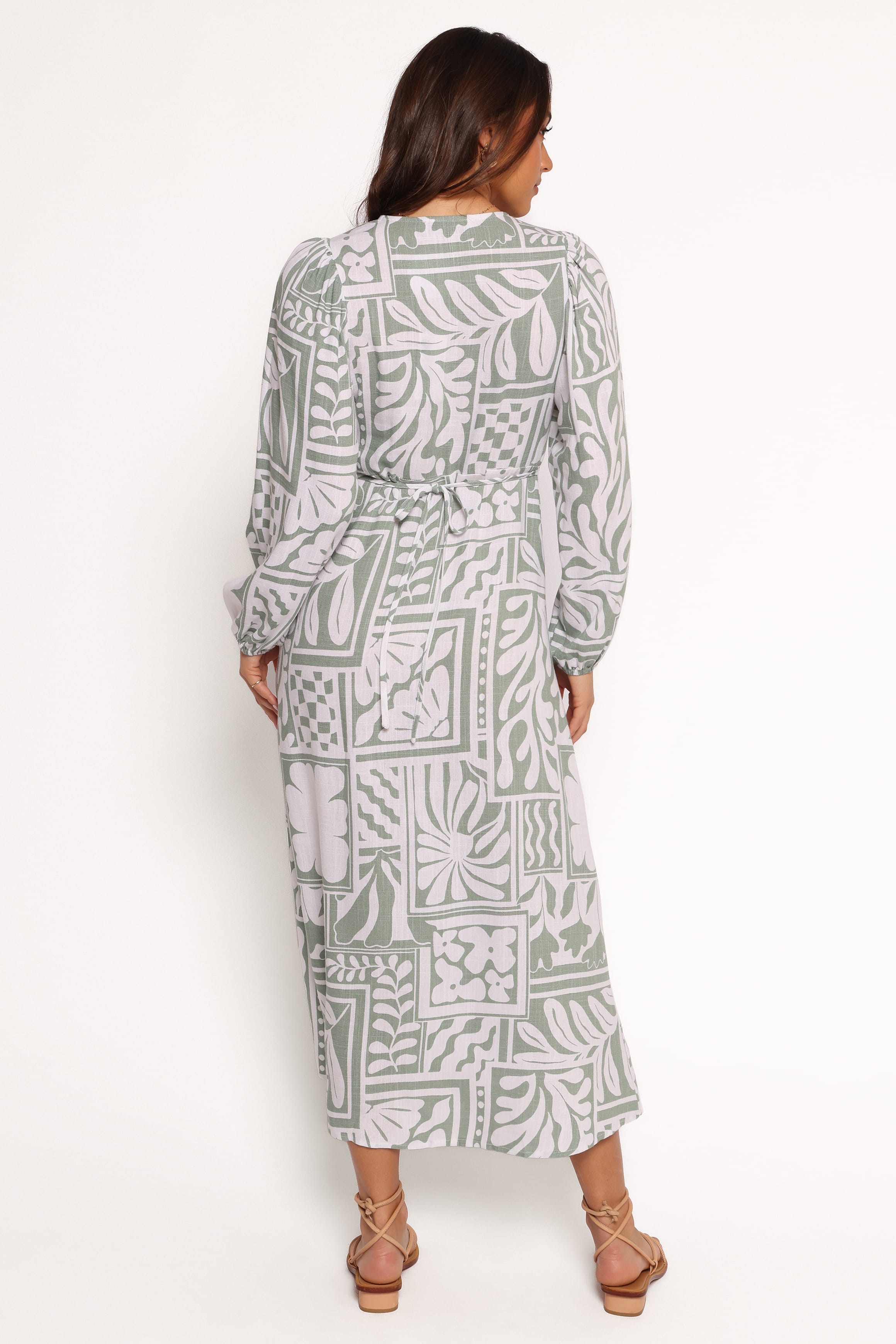 DRESSES Kolby Long Sleeve Midi Dress - Sage Print