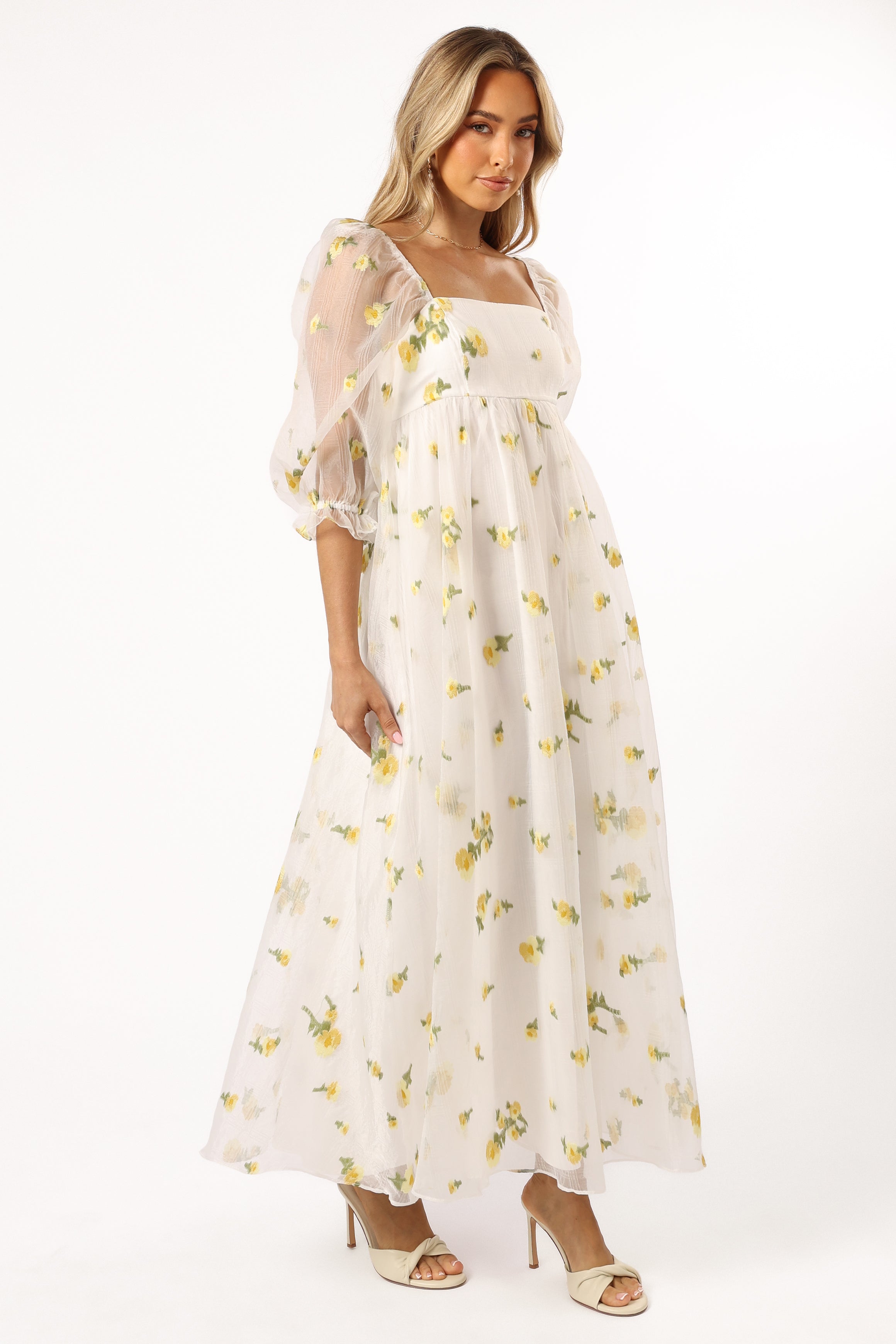 DRESSES @Kordyn Maxi Dress - White Yellow Floral