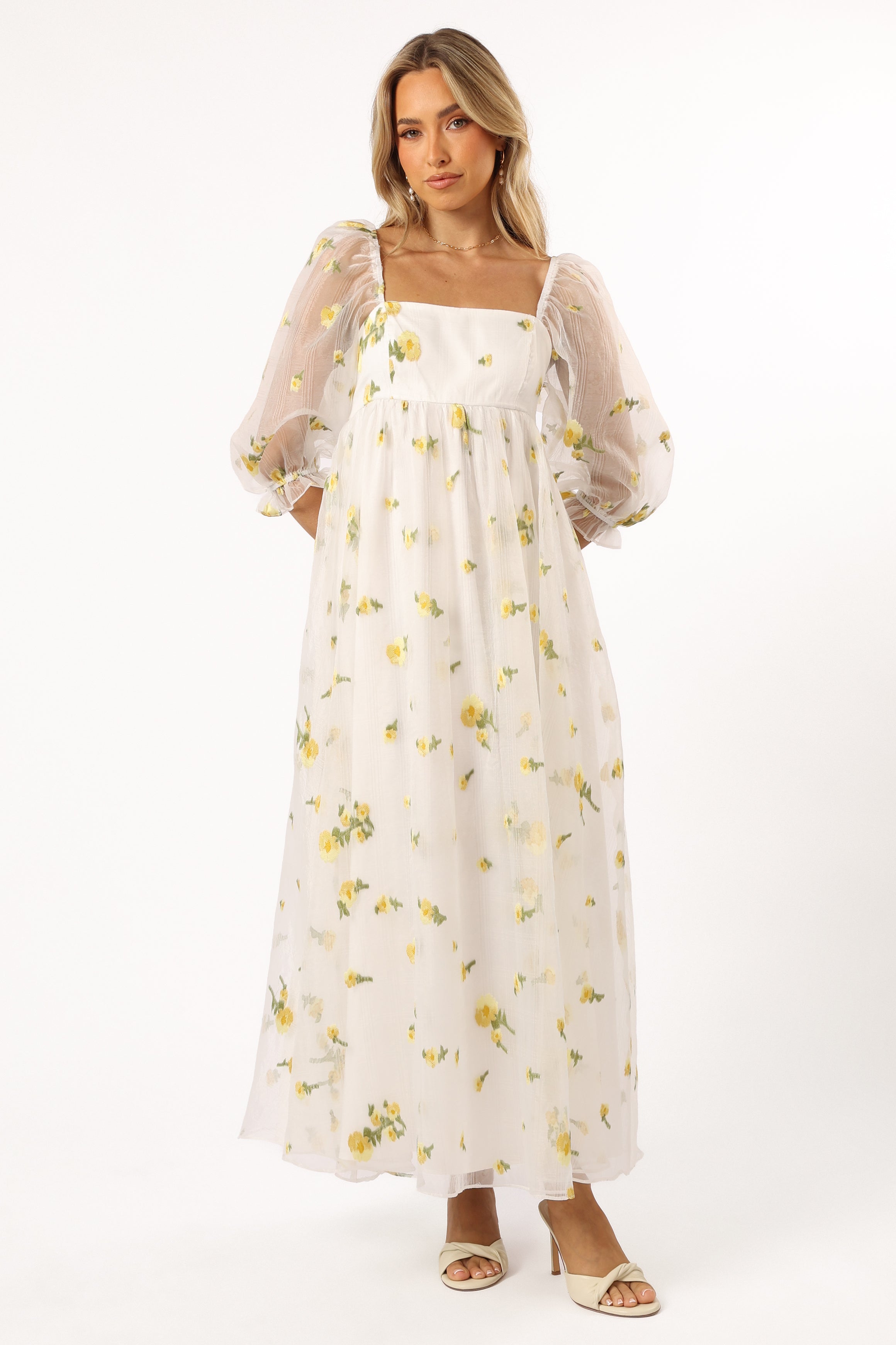 DRESSES @Kordyn Maxi Dress - White Yellow Floral