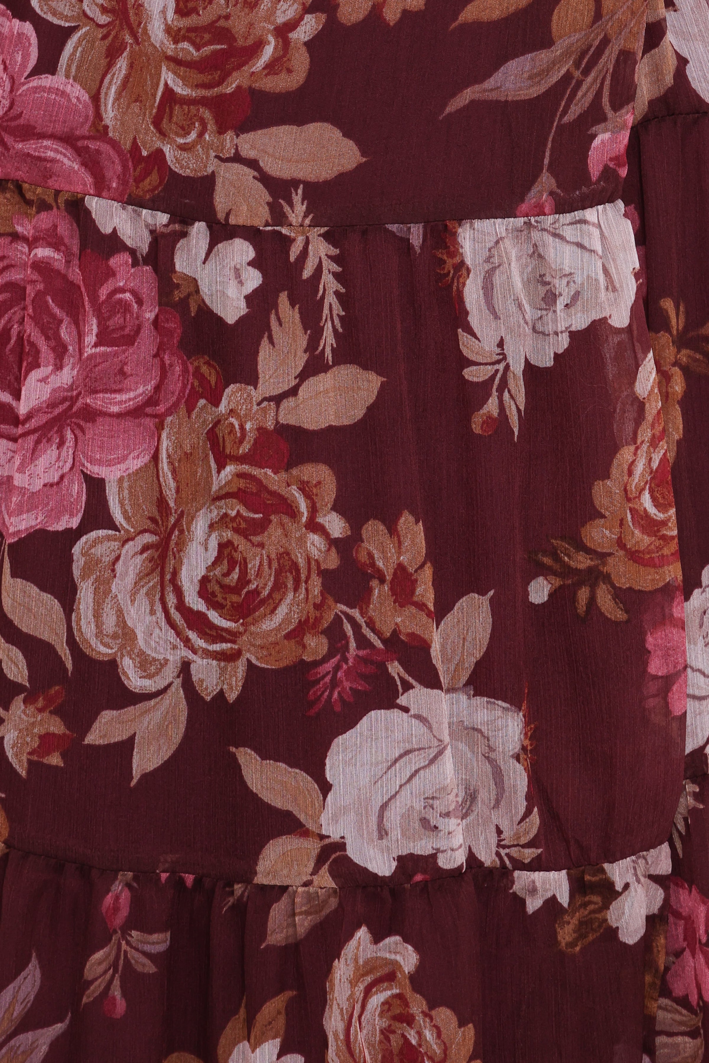 DRESSES Korina Long Sleeve Maxi Dress - Burgundy Brandy Bloom