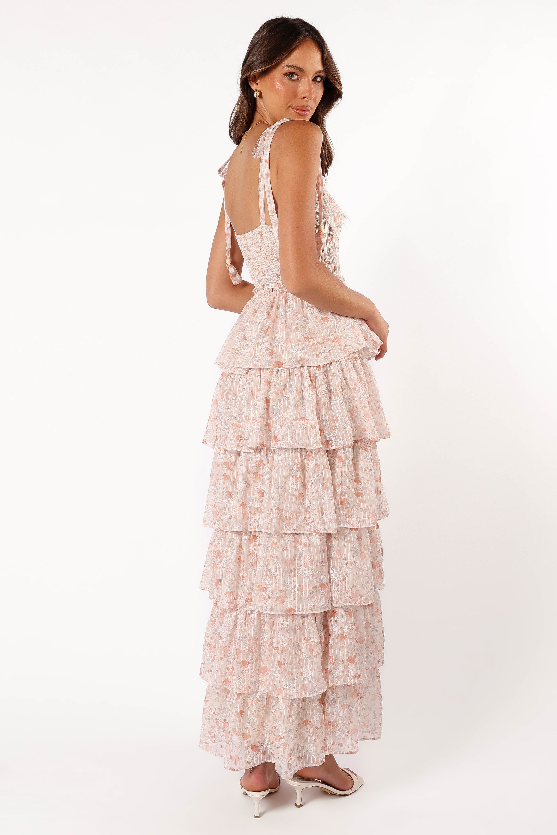 DRESSES @Kristah Maxi Dress - Peach Floral