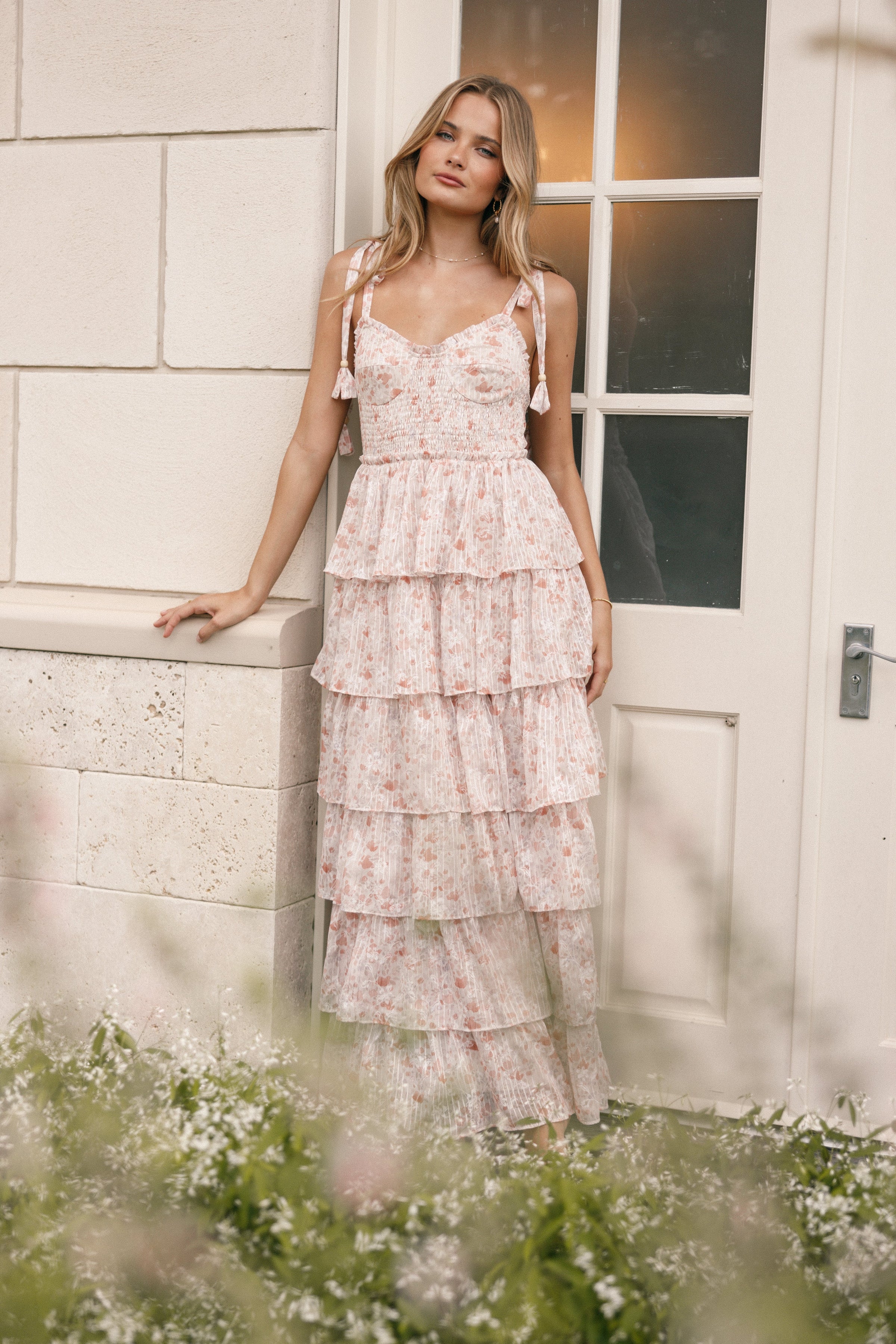 DRESSES Kristah Maxi Dress - Peach Floral