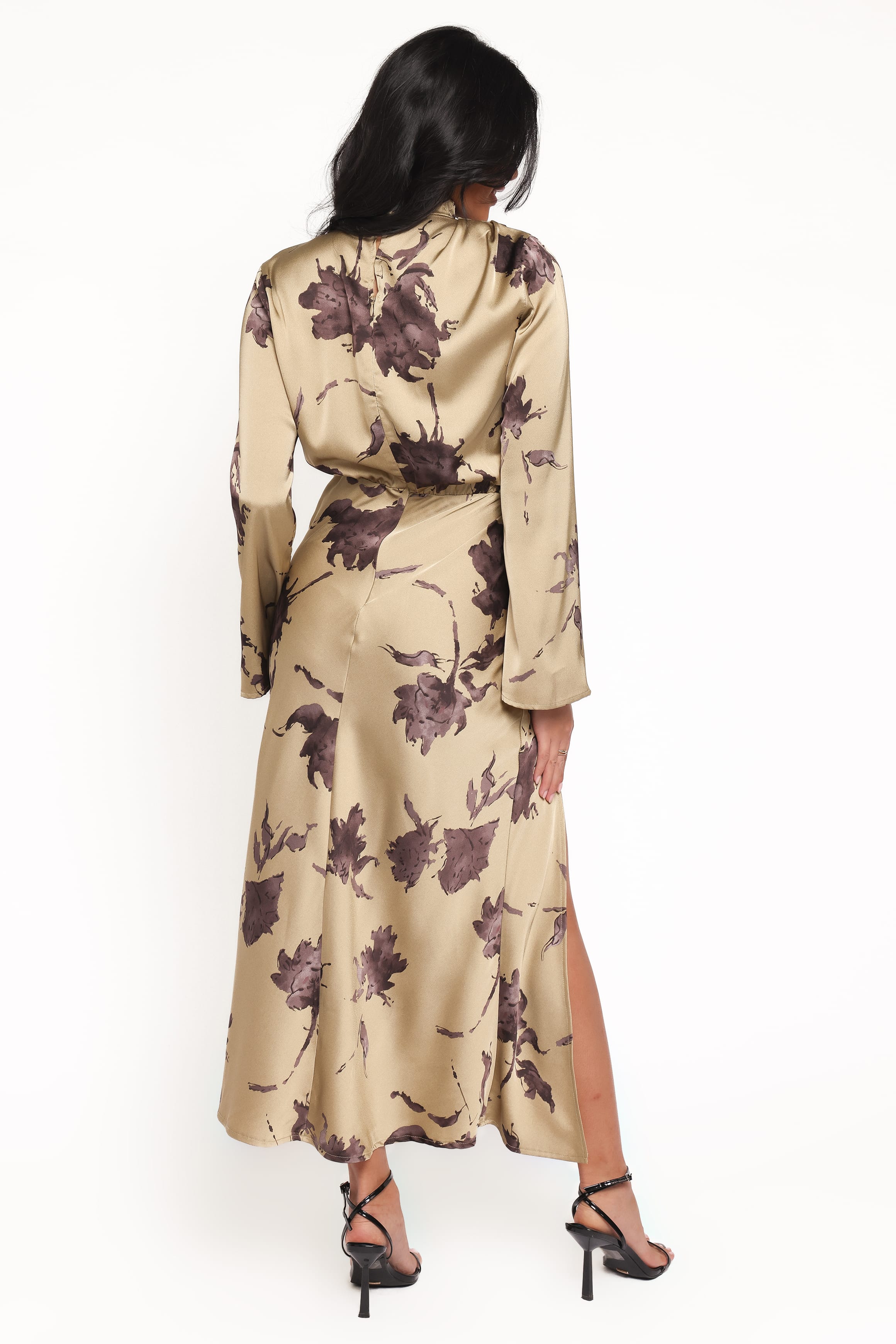 DRESSES Kristyn Long Sleeve Midi Dress - Olive Floral