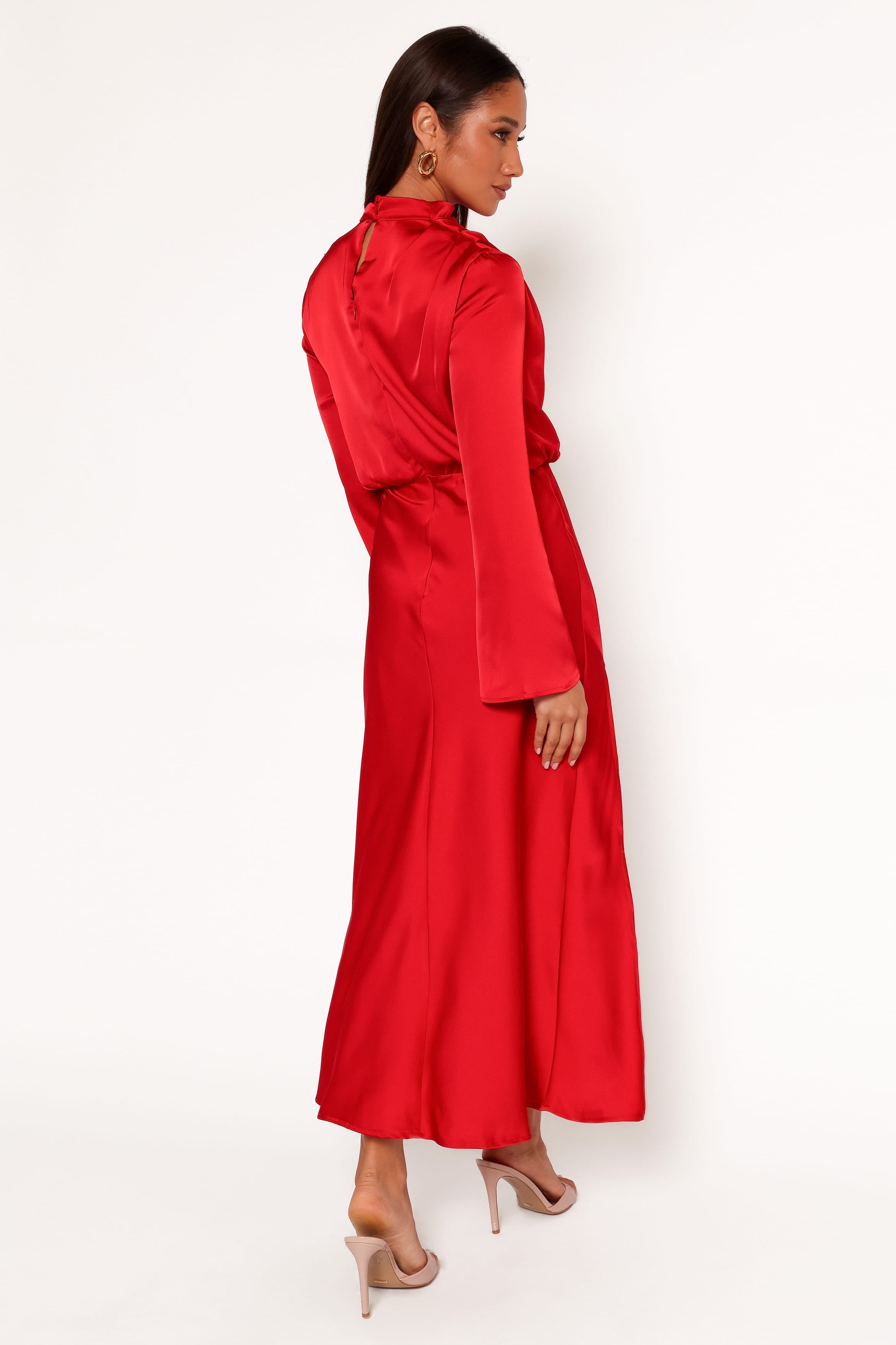 DRESSES Kristyn Long Sleeve Midi Dress - Red