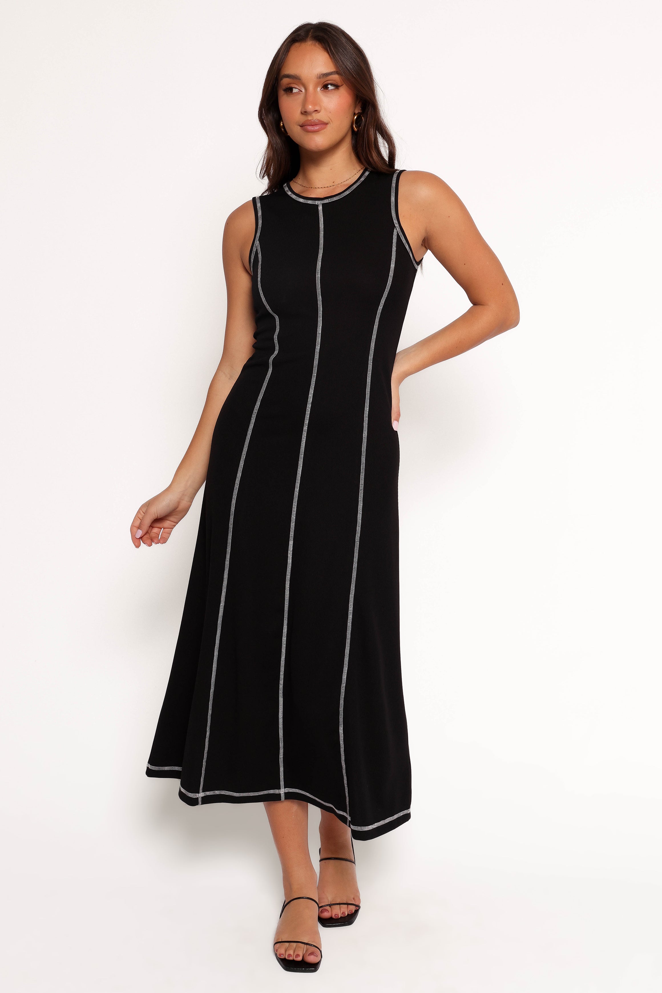 DRESSES Kyrie Midi Dress - Black White