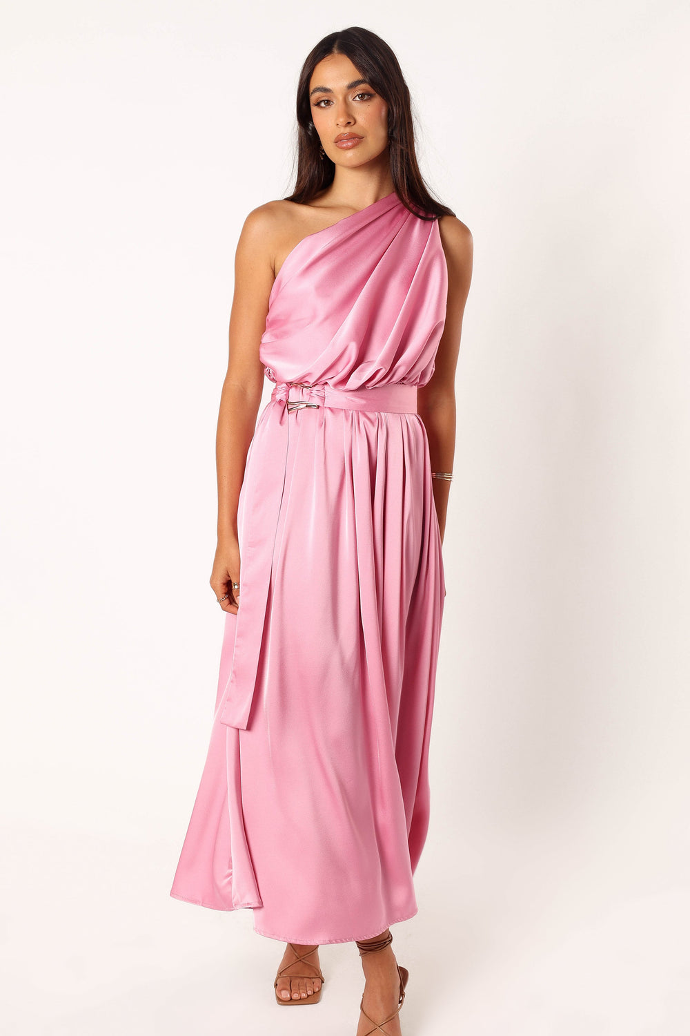 Collective Dress - Laila One Shoulder Midi Dress - Pink image 6