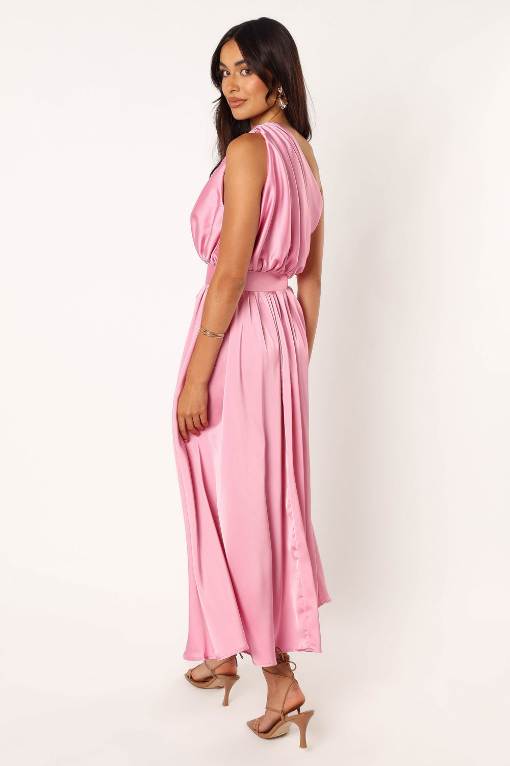 Collective Dress - Laila One Shoulder Midi Dress - Pink image 4