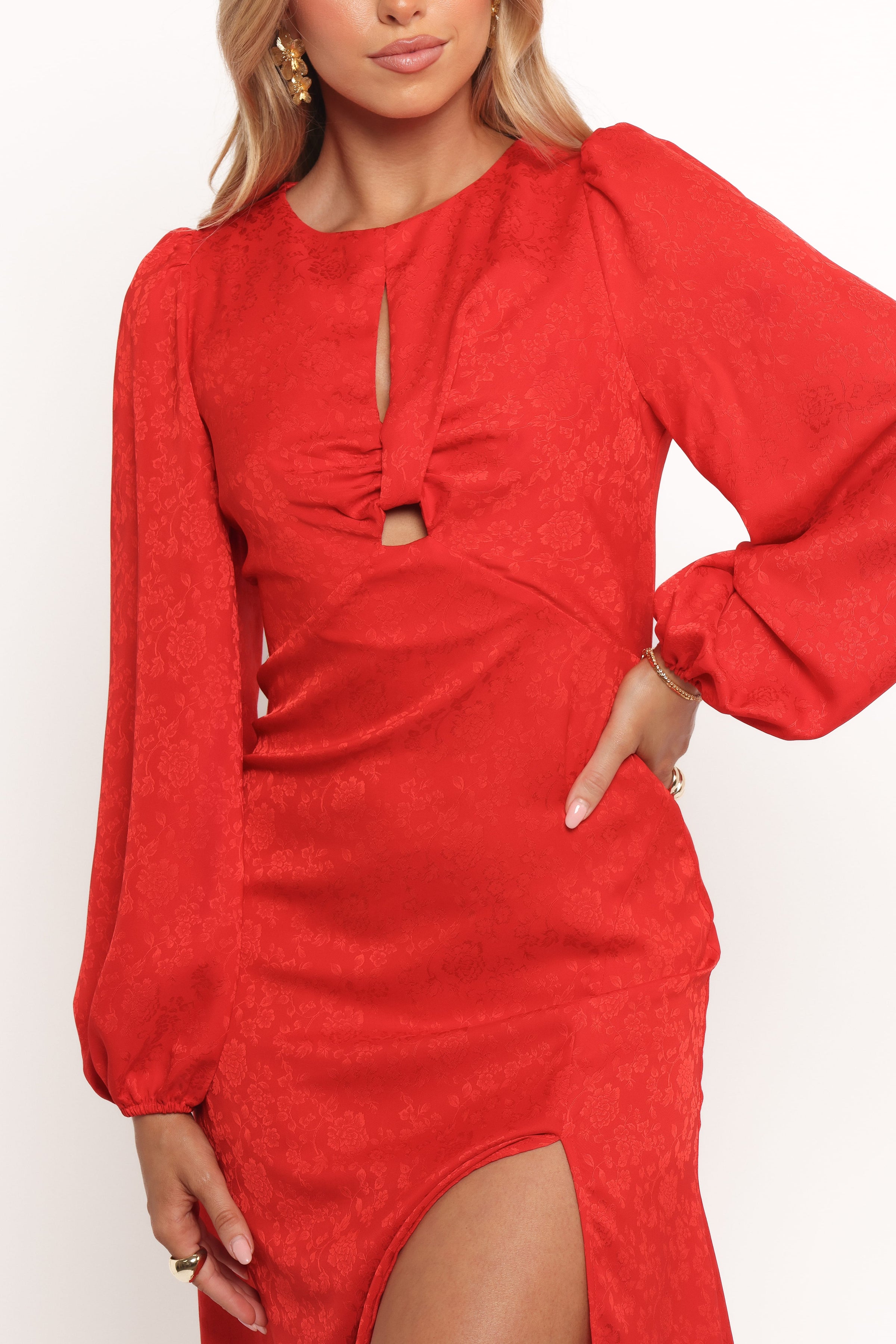 DRESSES Laine Long Sleeve Midi Dress - Red