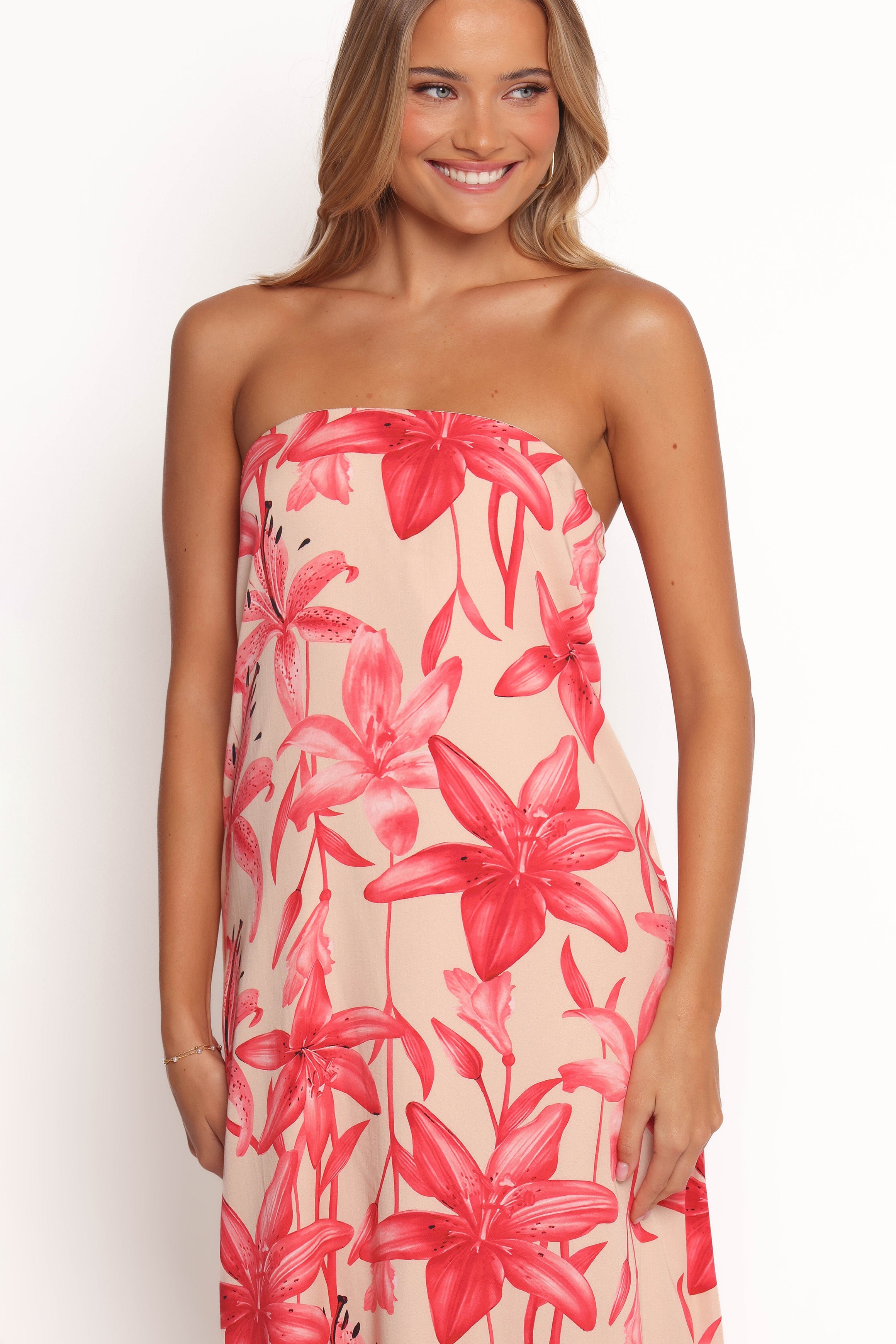 DRESSES Lani A Line Strapless Maxi Dress - Pink Floral