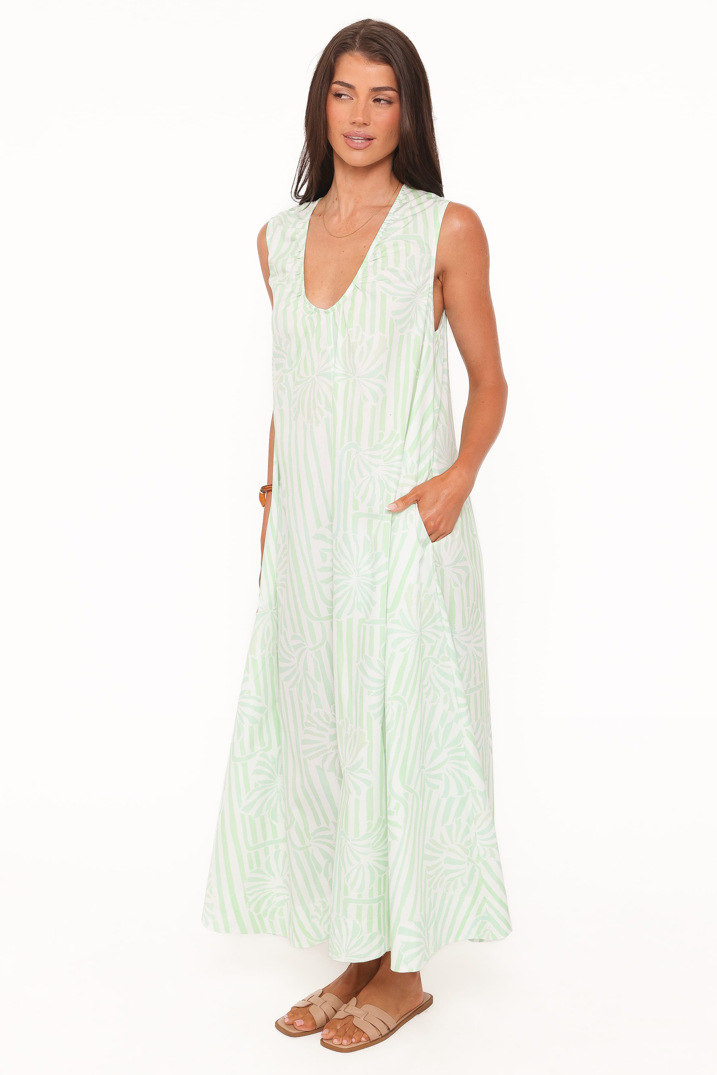 DRESSES Laurita Maxi Dress - Jade Painted Stripe
