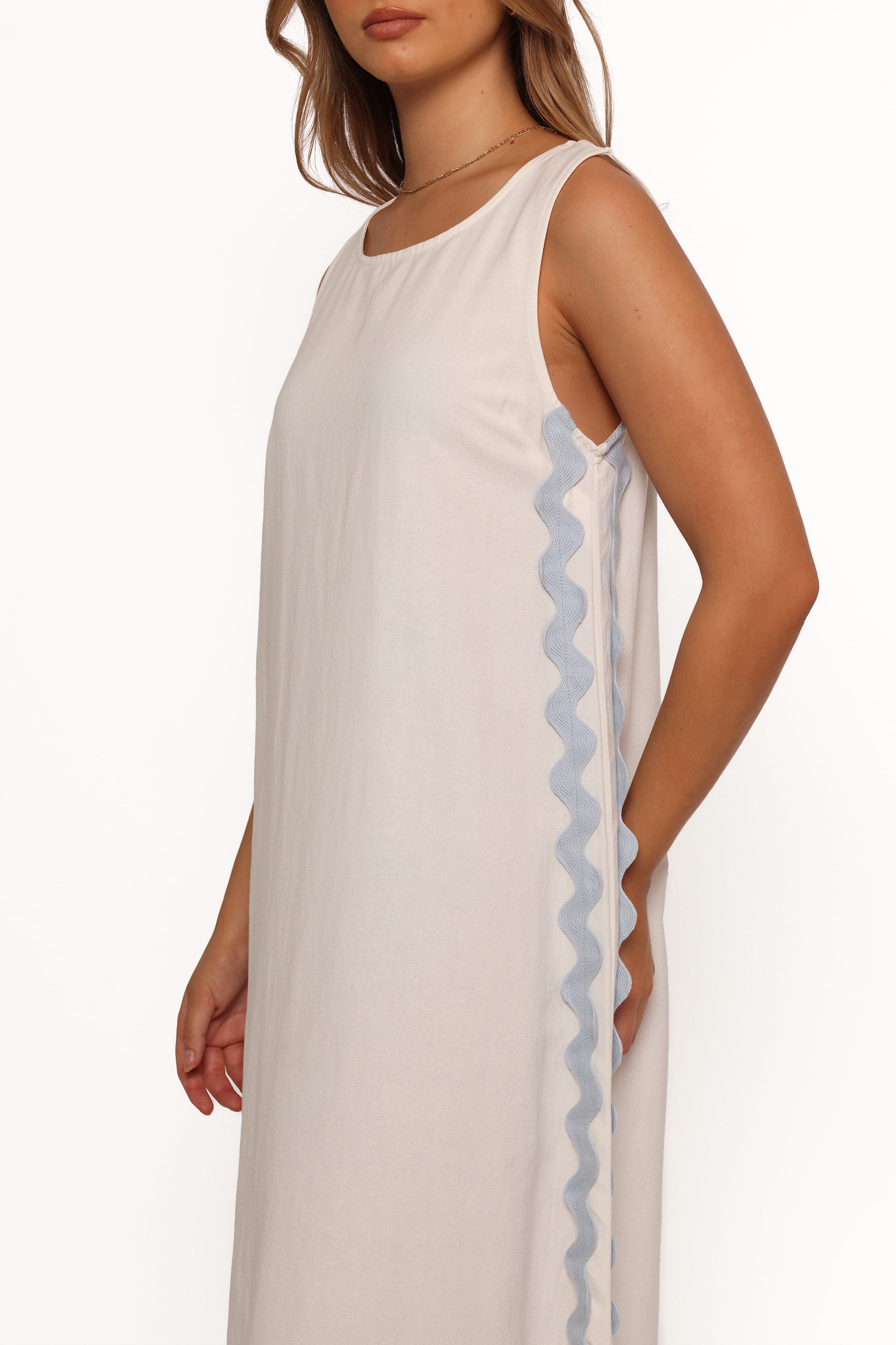 DRESSES Lennie Midi Dress - Cream Blue