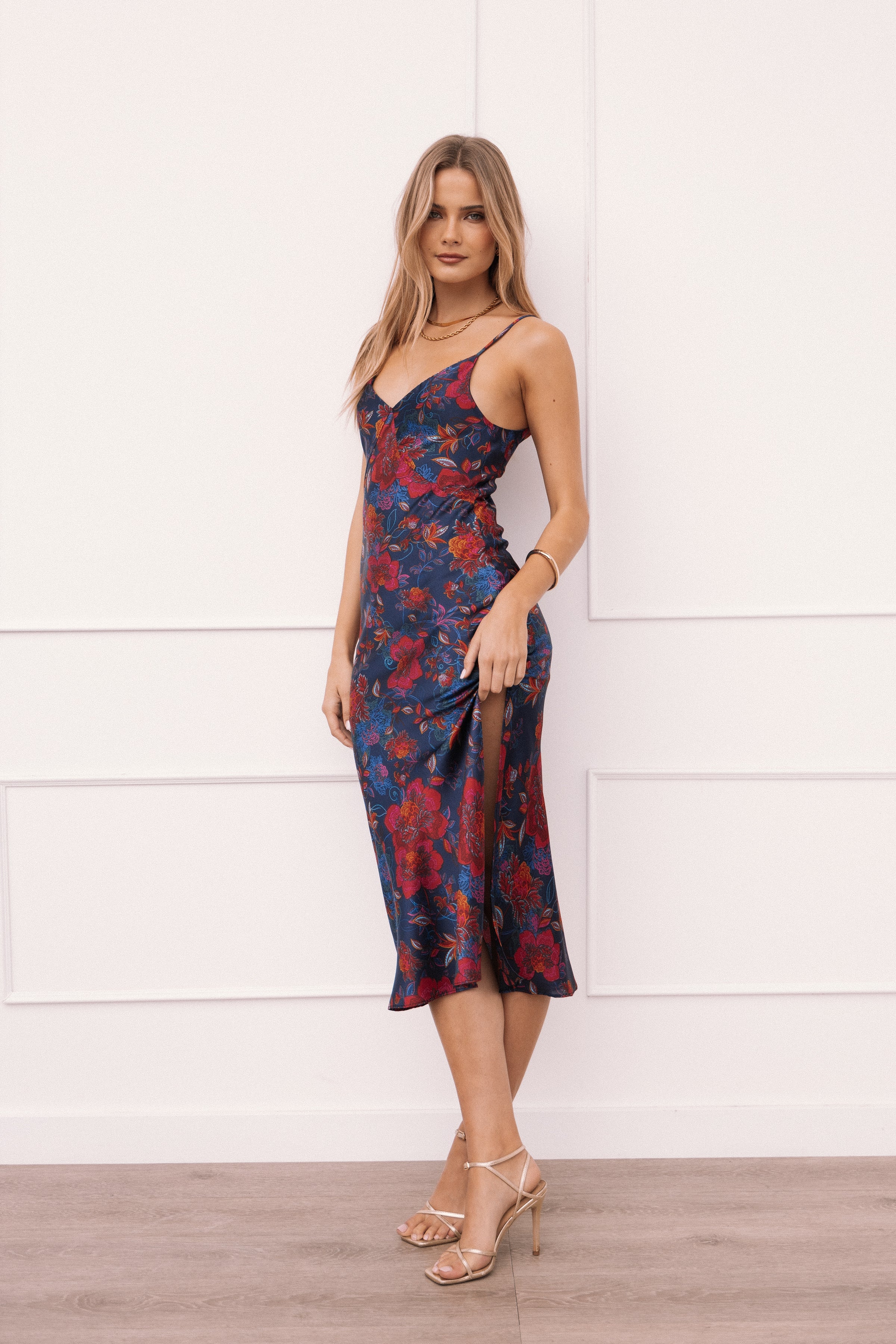 DRESSES Lenore Midi Dress - Midnight Pomegranate