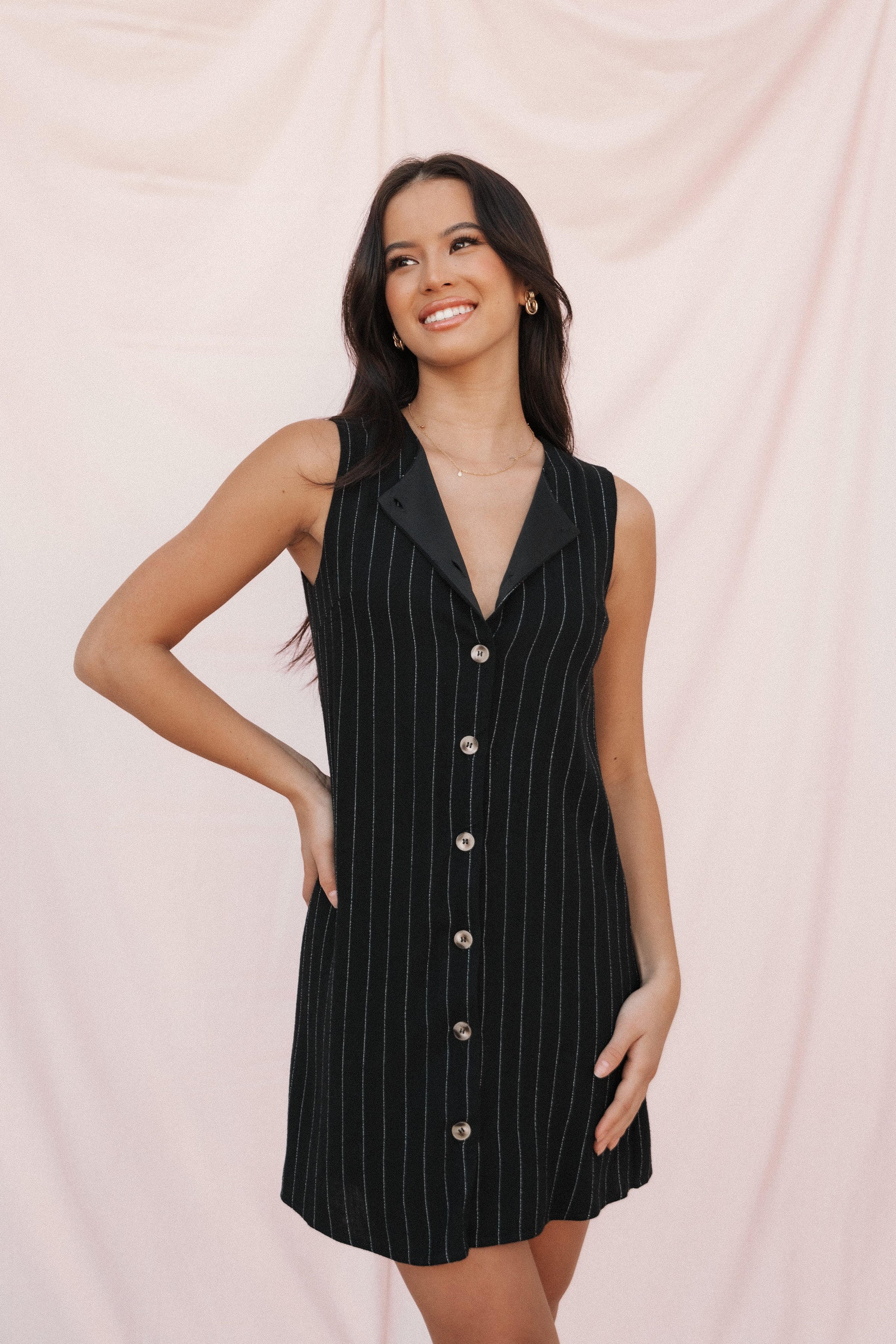 DRESSES Leslie Mini Dress - Black Stripe