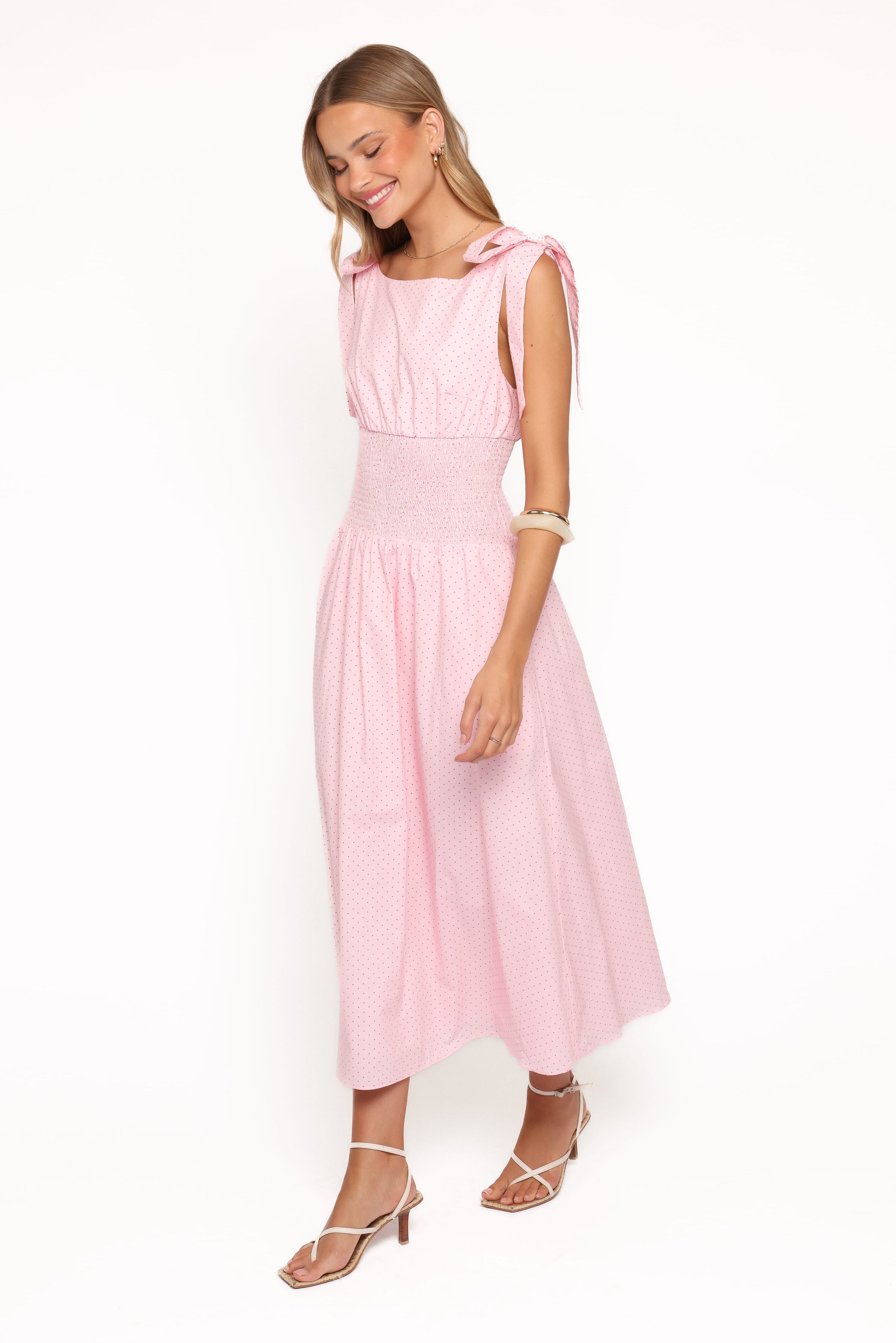 DRESSES Leticia Midi Dress - Pink Polka Dot