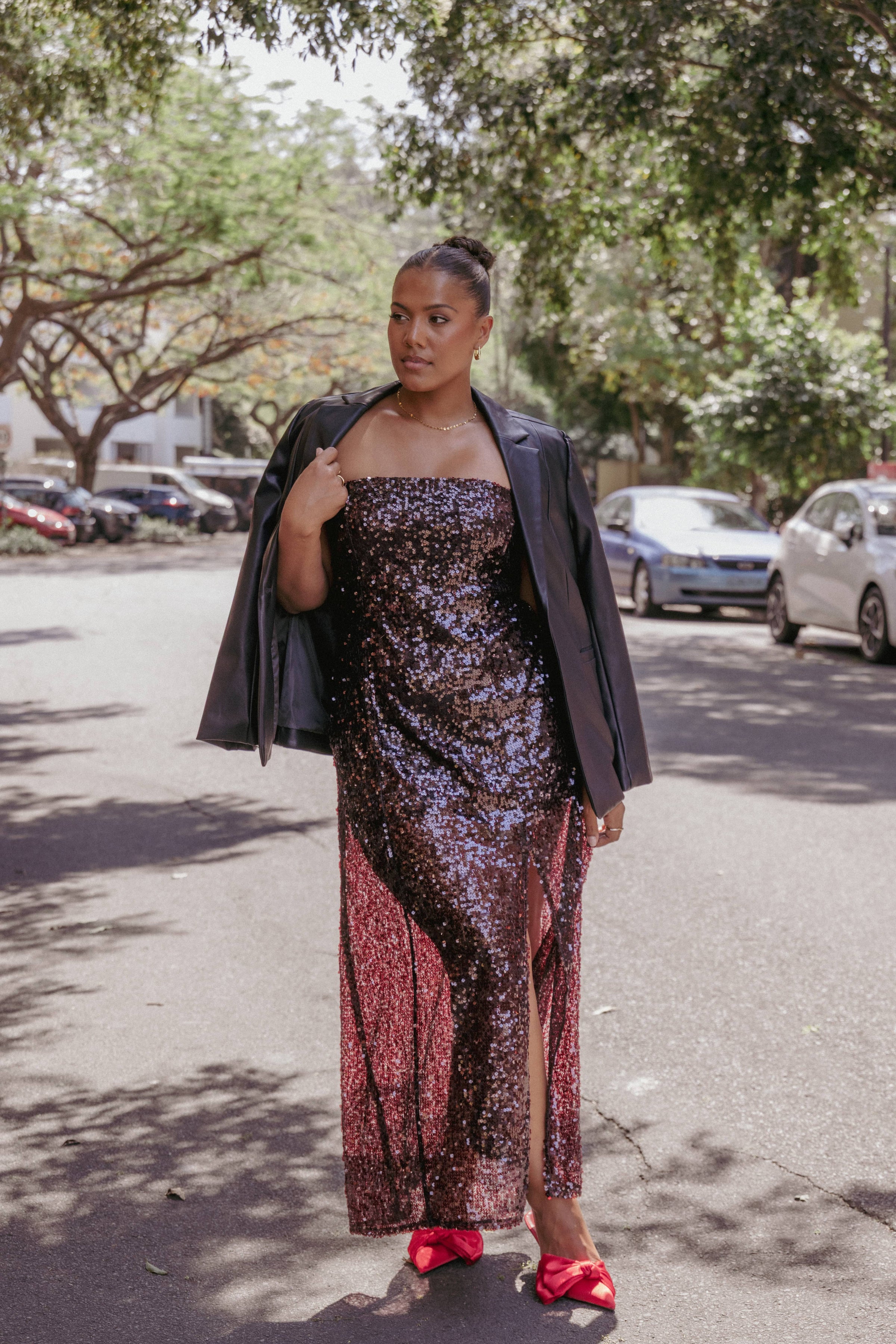 DRESSES Liliane Maxi Dress - Cherry Sequin