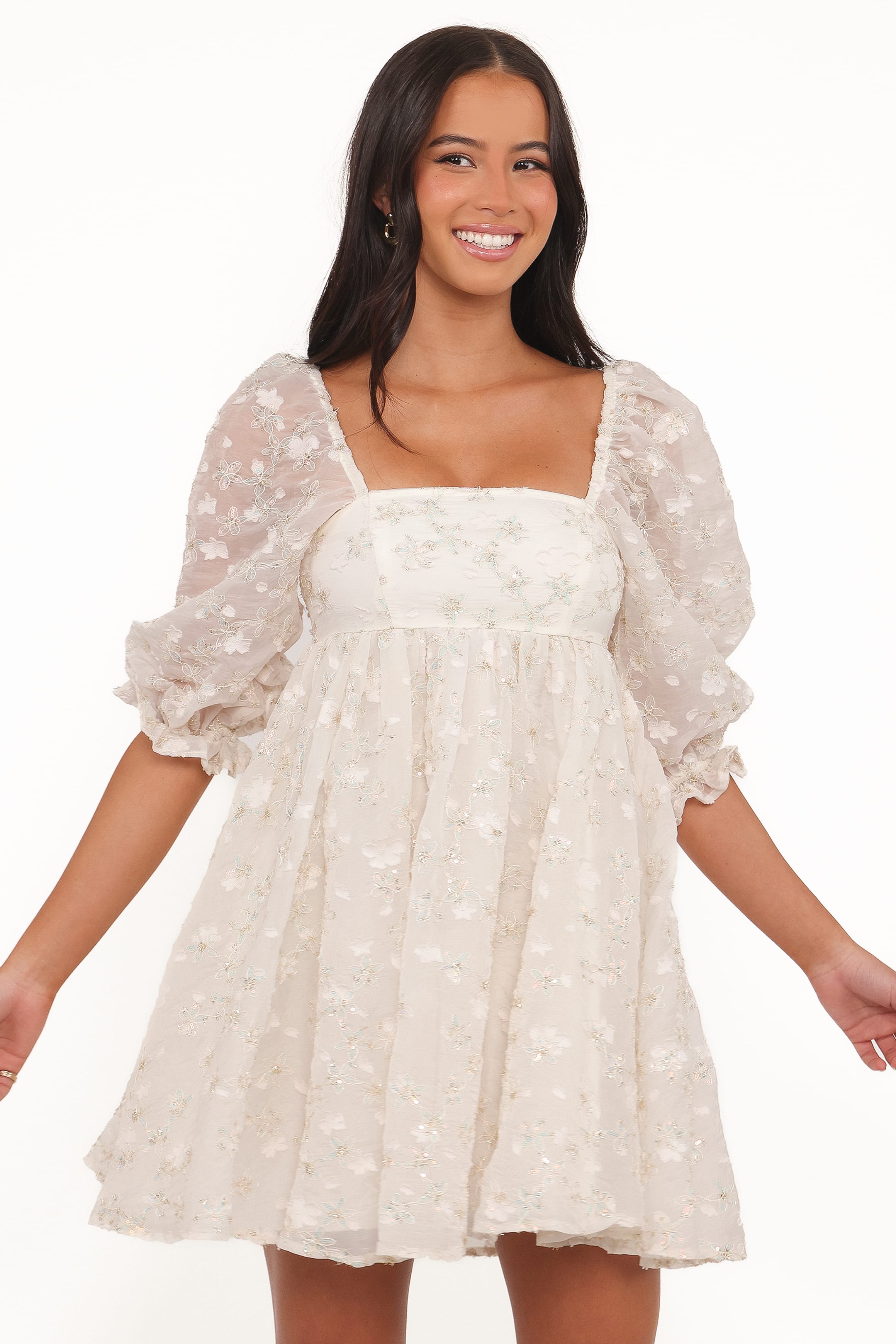 DRESSES Lillan Mini Dress - Ivory Sequin