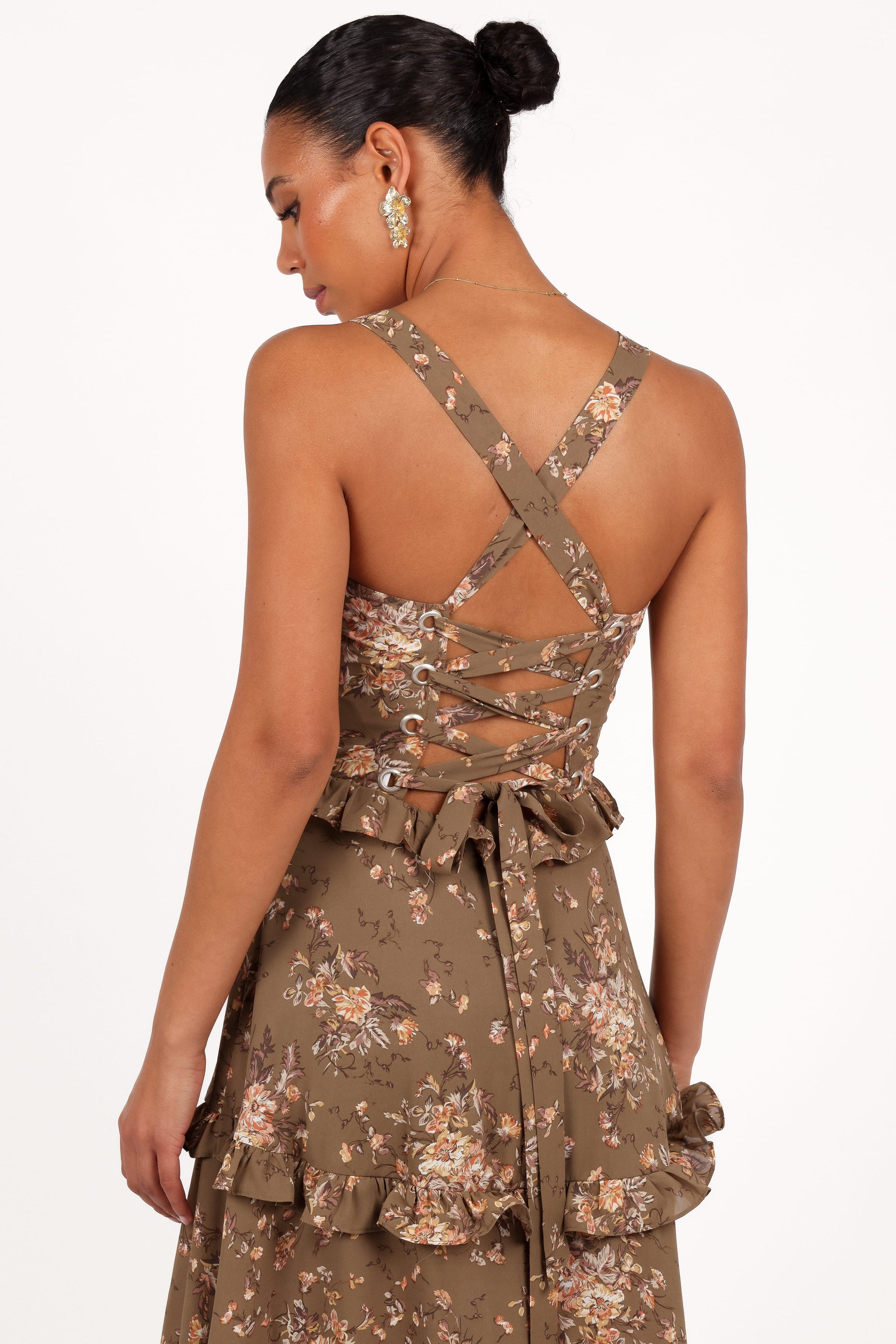 DRESSES Lillee Tiered Maxi Dress - Olive Print