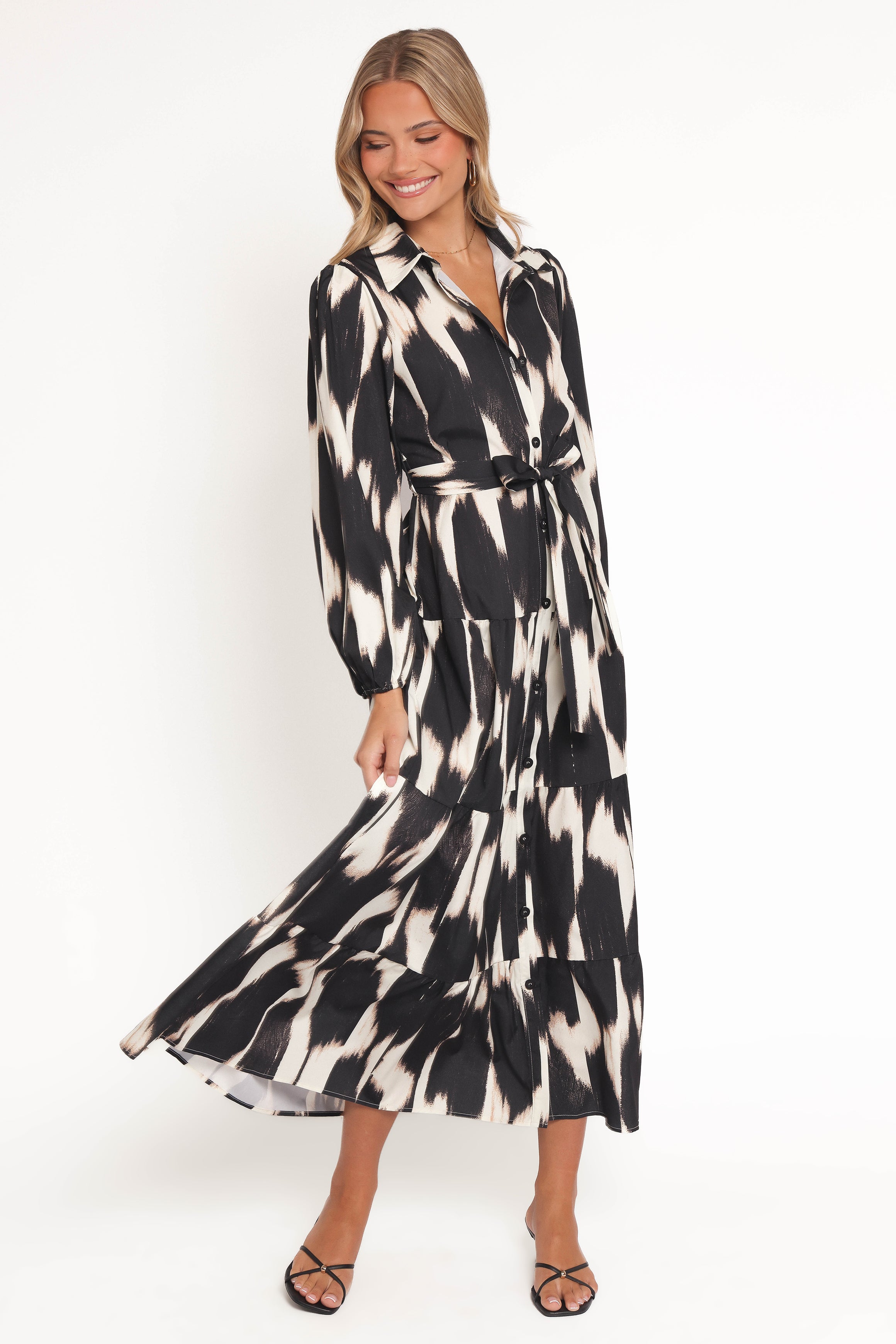 DRESSES Lincoln Long Sleeve Maxi Dress - Black Print