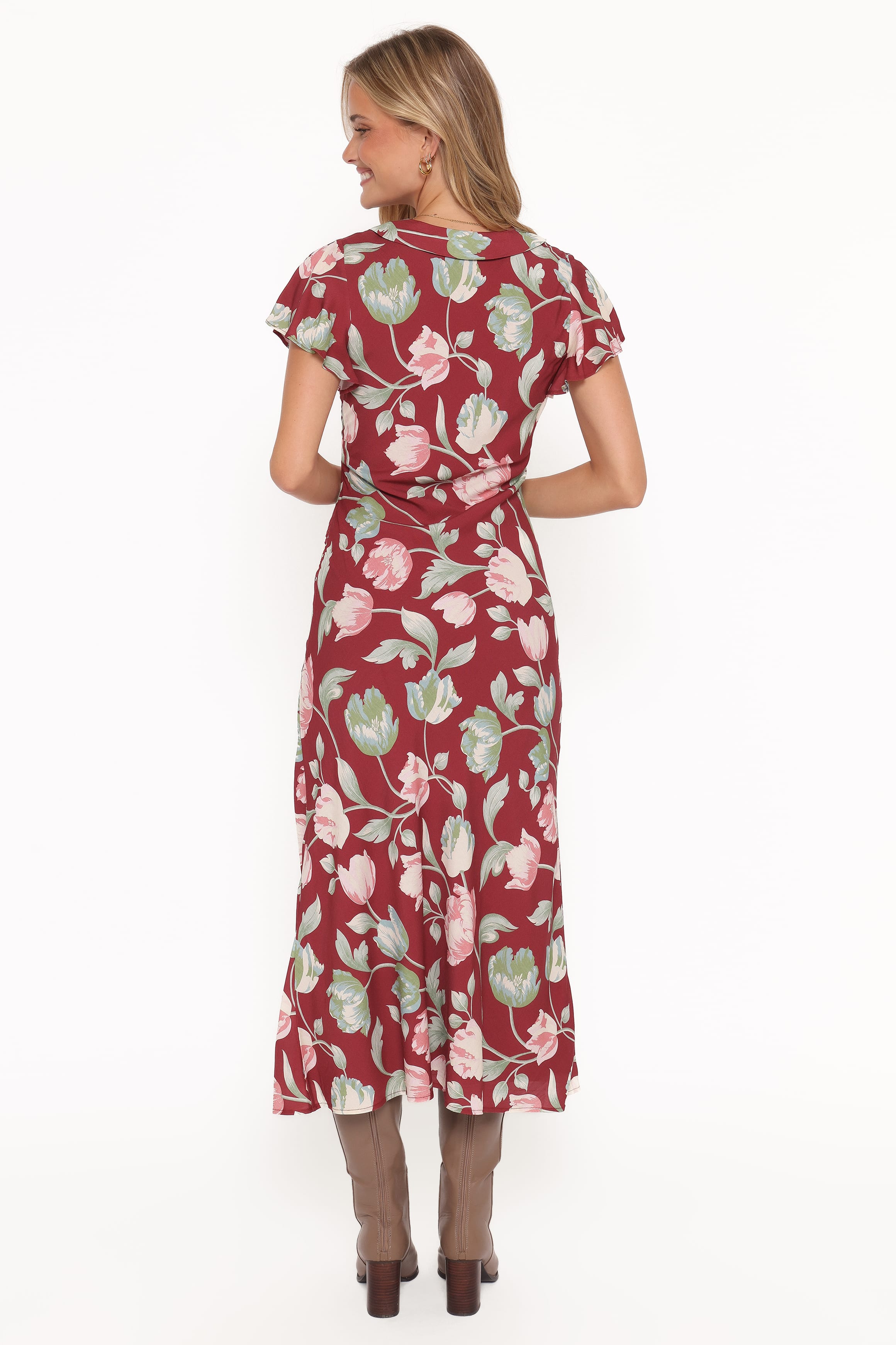 DRESSES Linden Midi Dress - Red Tulip Floral