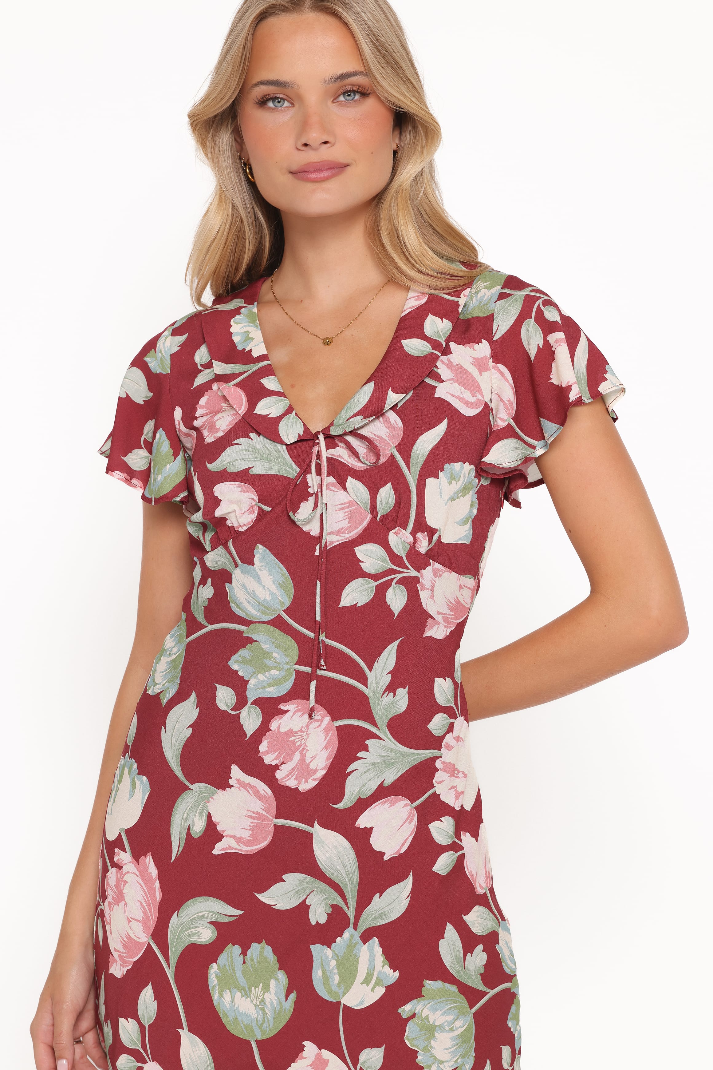 DRESSES Linden Midi Dress - Red Tulip Floral