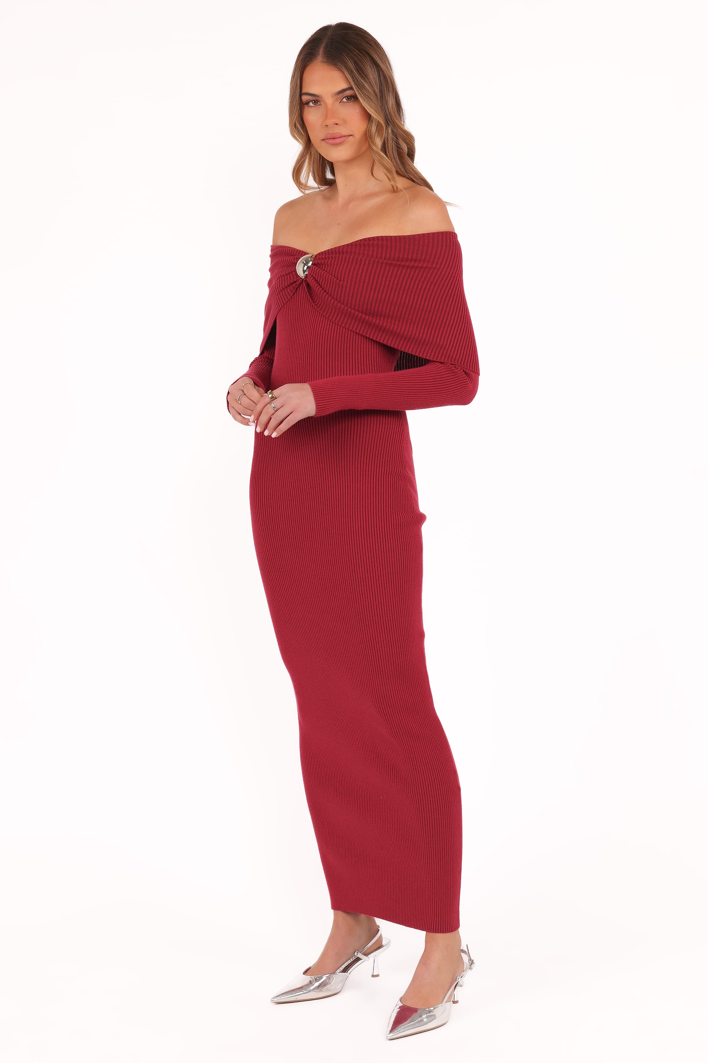 DRESSES Lindsey Knit Dress - Dark Red