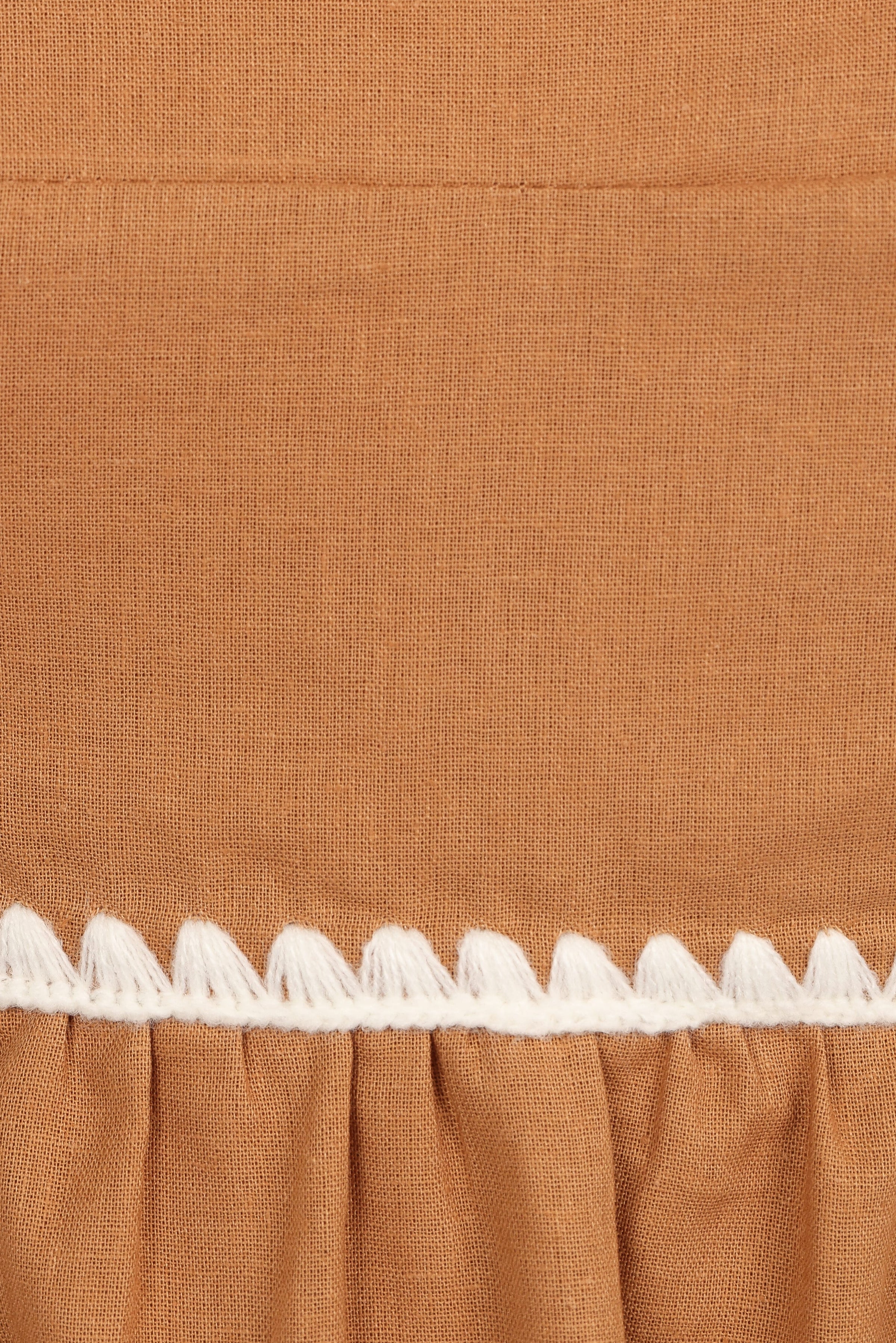 DRESSES Lino Contrast Trim Midi Dress - Tan White