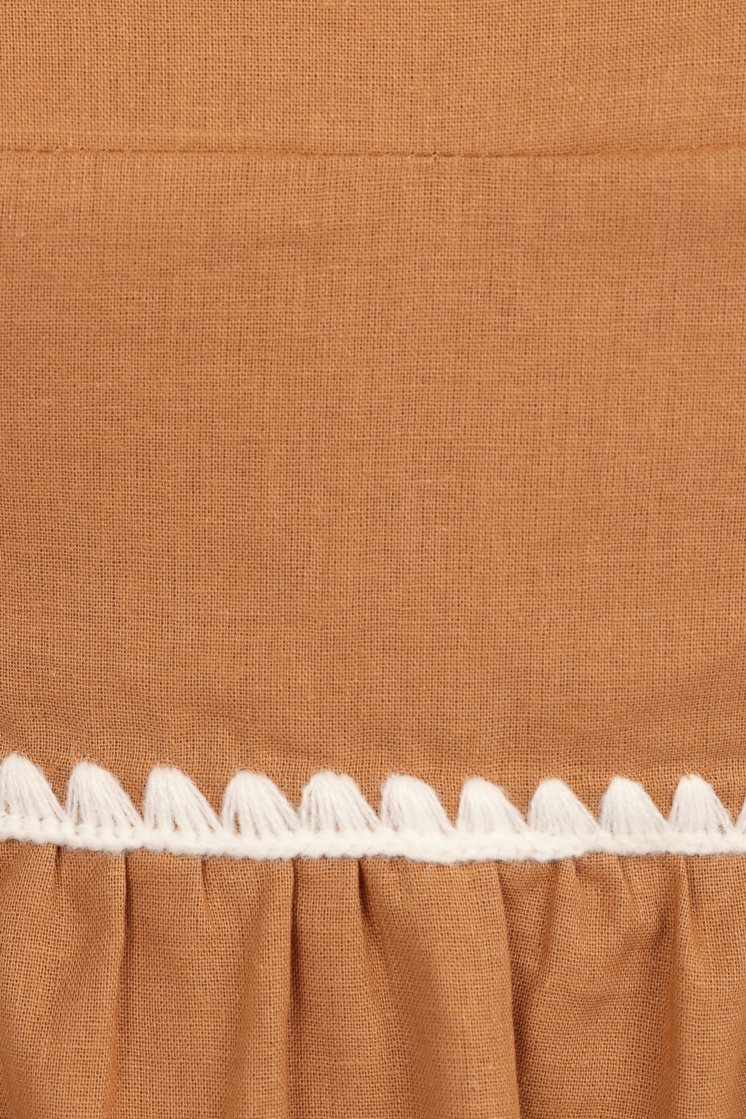 DRESSES Lino Contrast Trim Midi Dress - Tan White