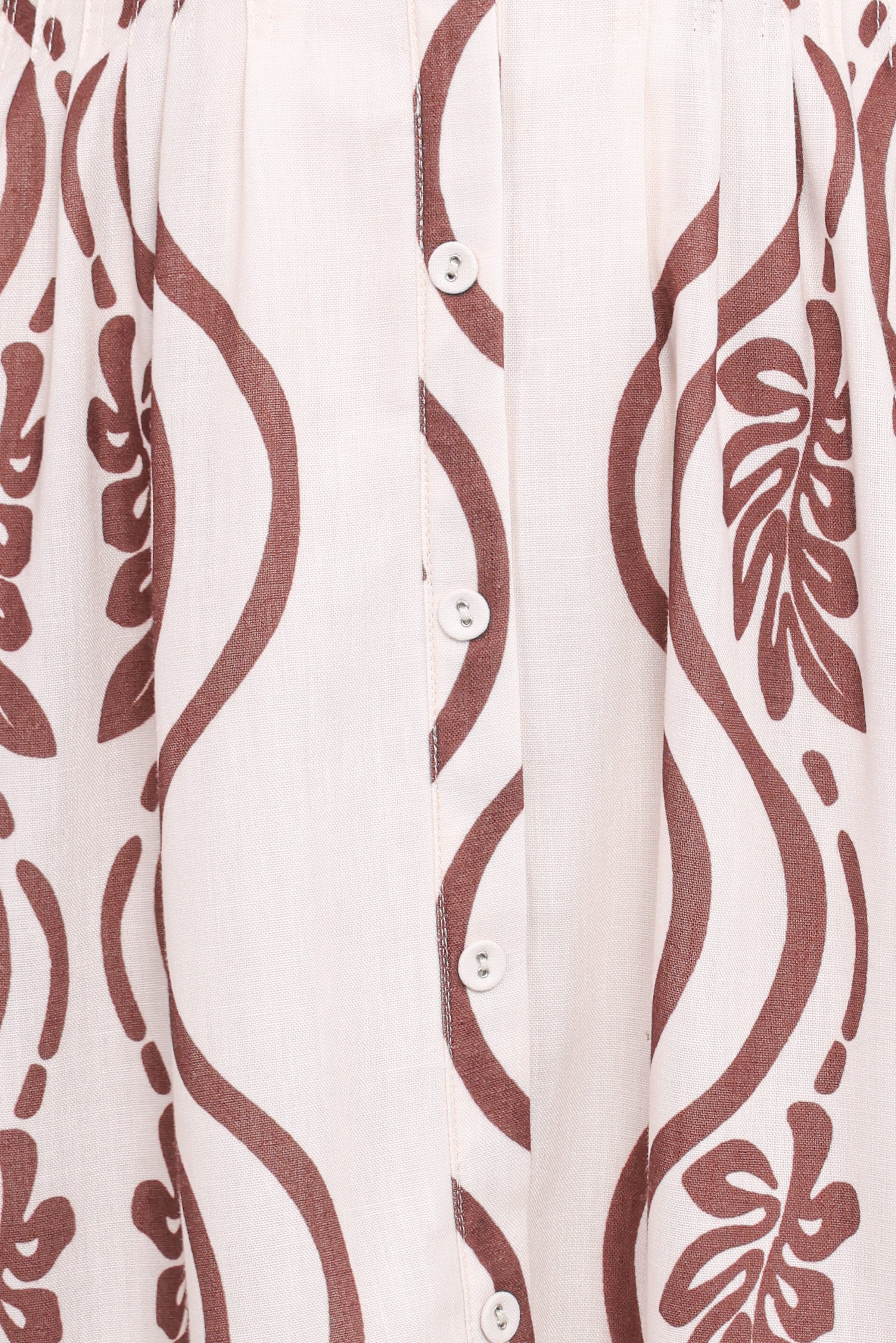 DRESSES Lira Long Sleeve Midi Dress - Brown Print