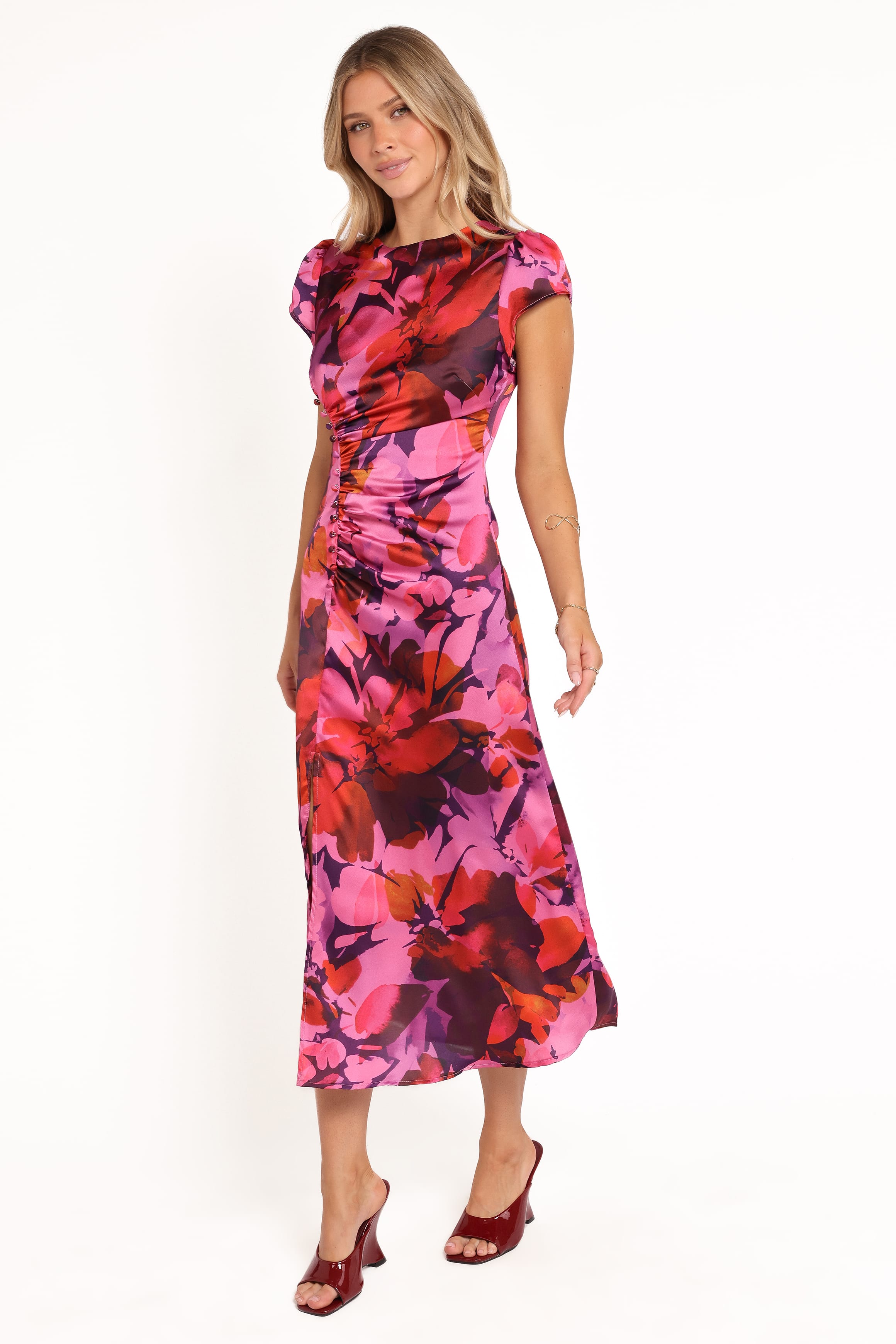 DRESSES Lisbeth Midi Dress - Magenta Floral