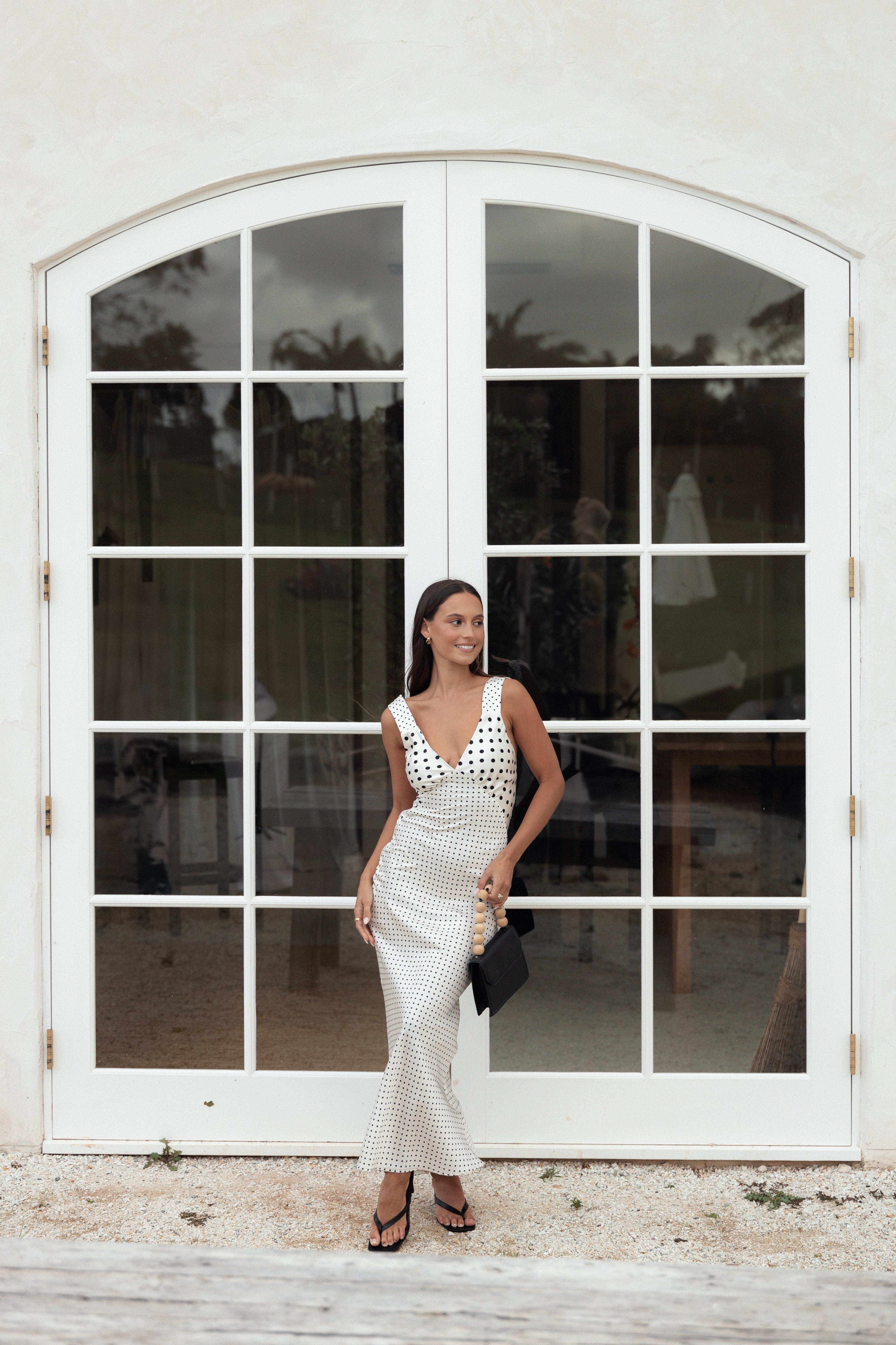 DRESSES Lizza Maxi Dress - White Polkadot