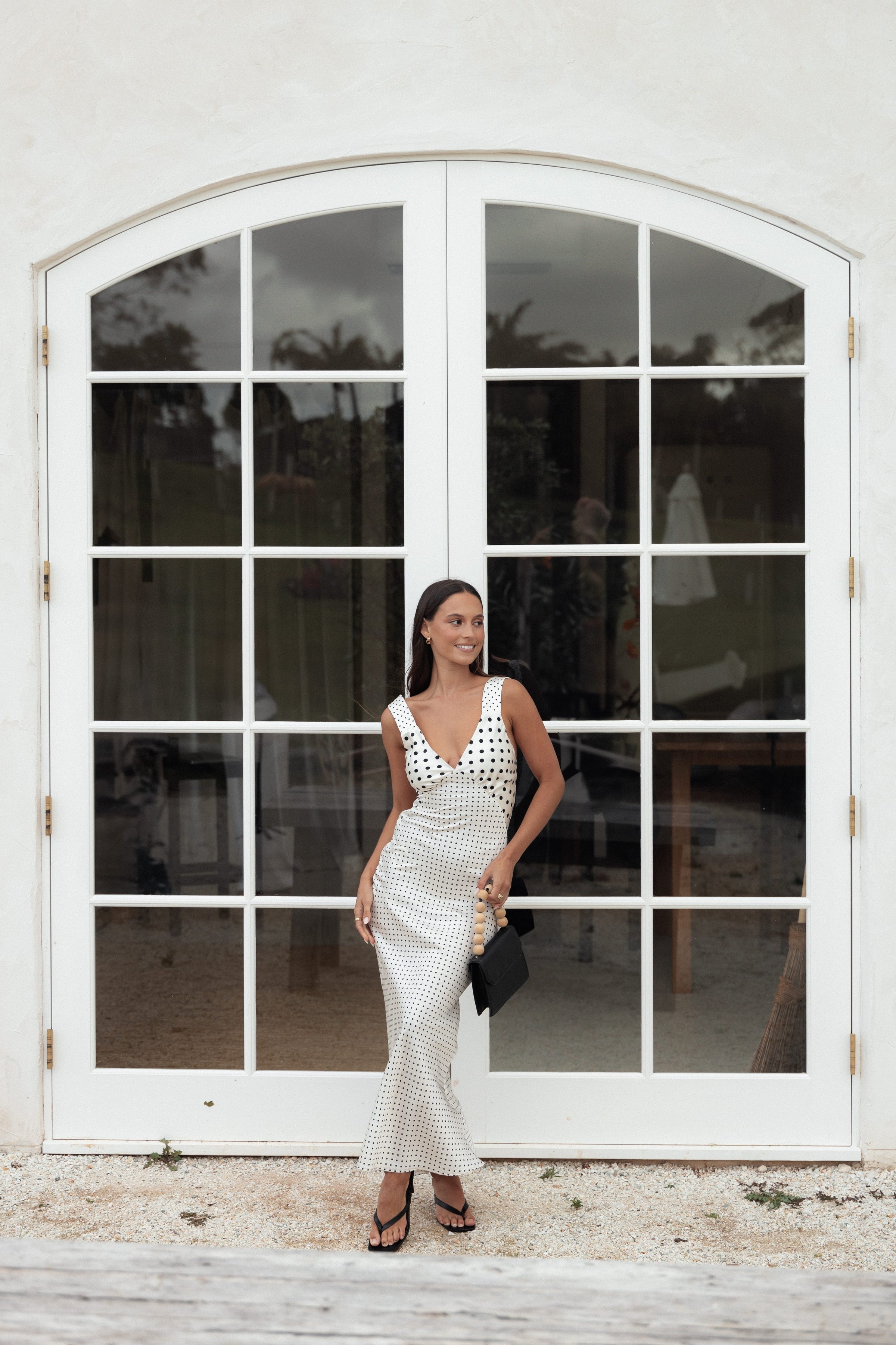 DRESSES Lizza Maxi Dress - White Polkadot